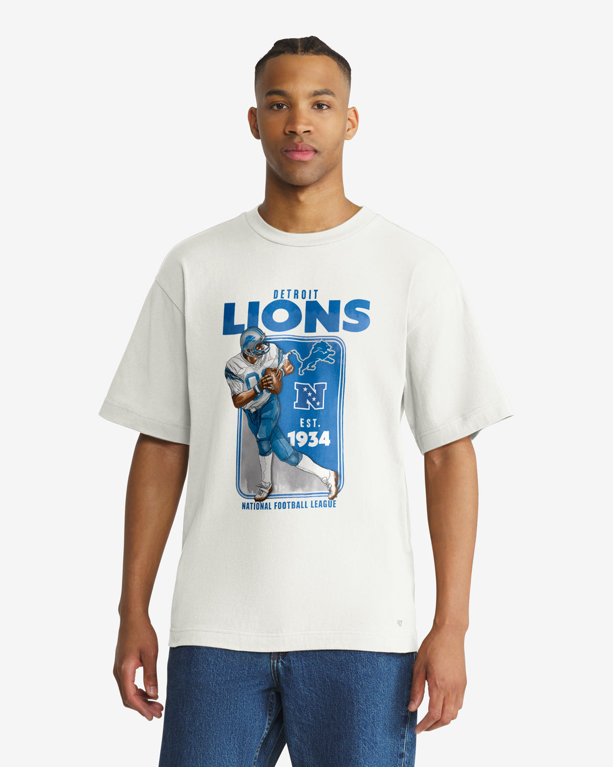 47-brand-foundation-detroit-lions-t-shirt-sandstone-print image 1