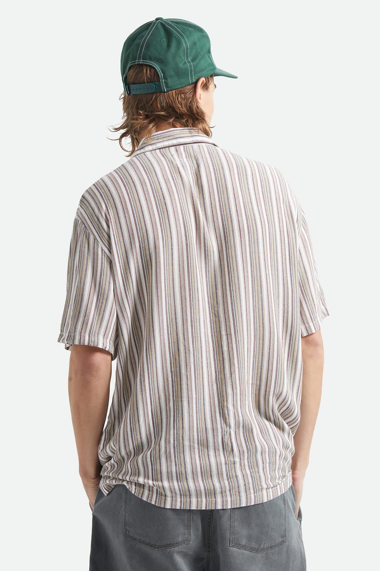 brixton-bunker-twisted-stripe-kurzarmhemd-robust-red-viskose image 4