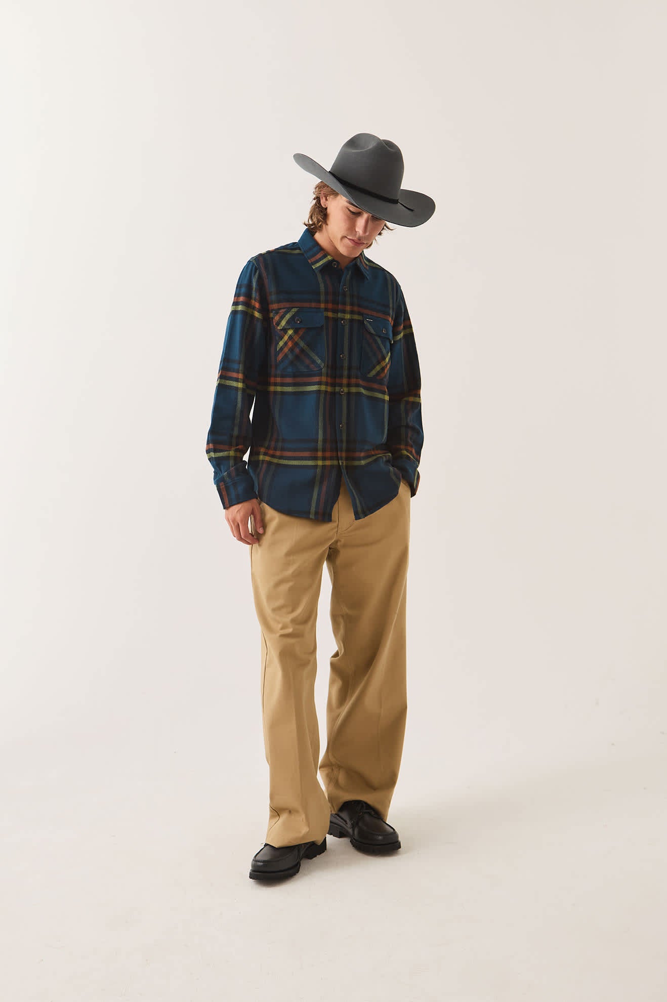 brixton-bowery-flannel-hemd-marine-blue image 2