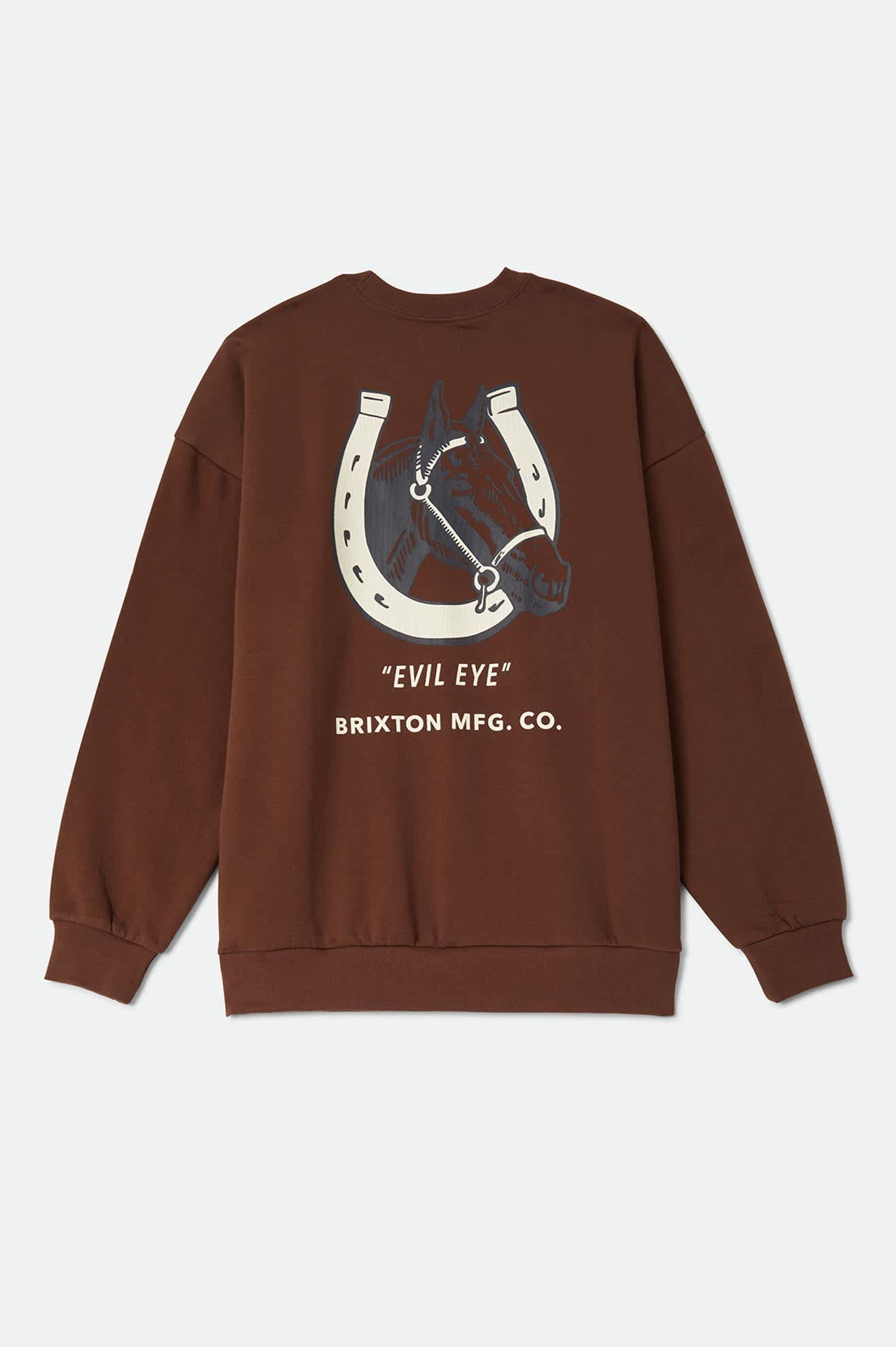 brixton-evil-eye-horseshoe-oversized-crew-pinecone-brown image 2