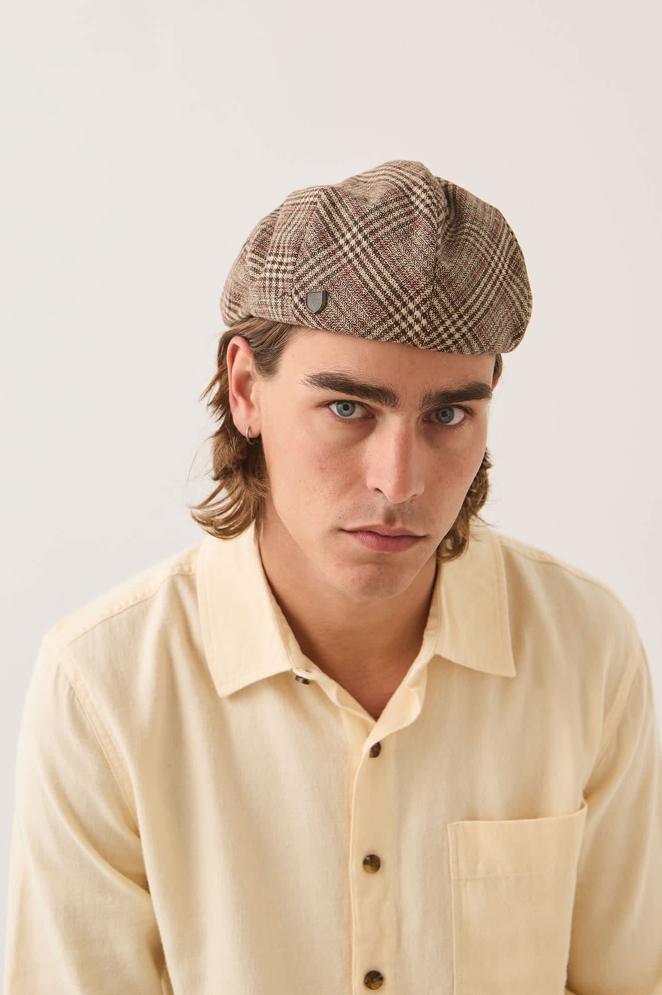 brixton-hooligan-flat-cap-brown-tan-red-plaid image 2