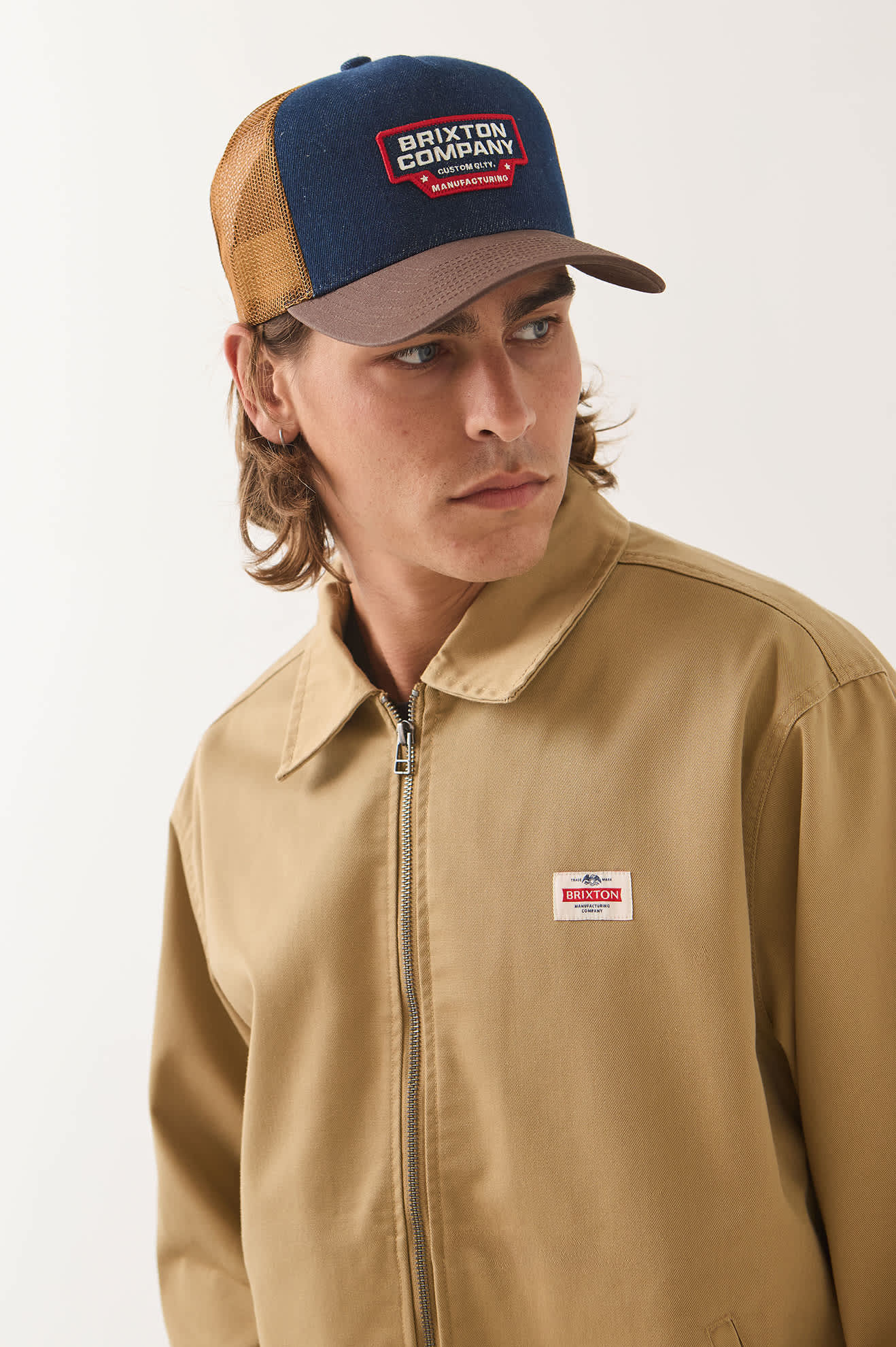 brixton-trademark-garage-zip-jacke-british-khaki image 5