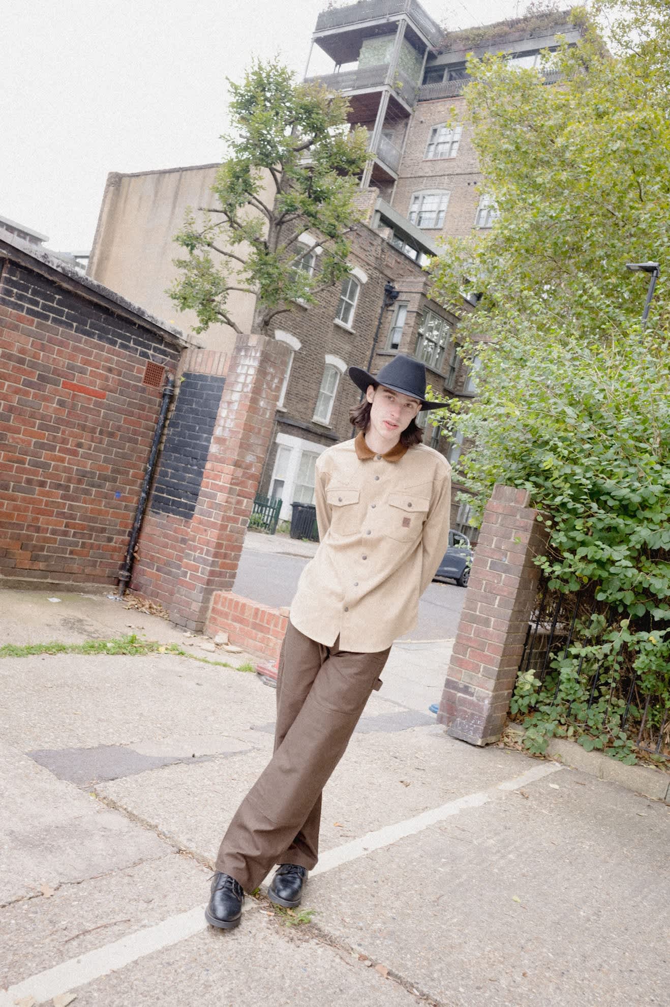 brixton-bowery-builders-ranch-flanellhemd-khaki-braun image 7