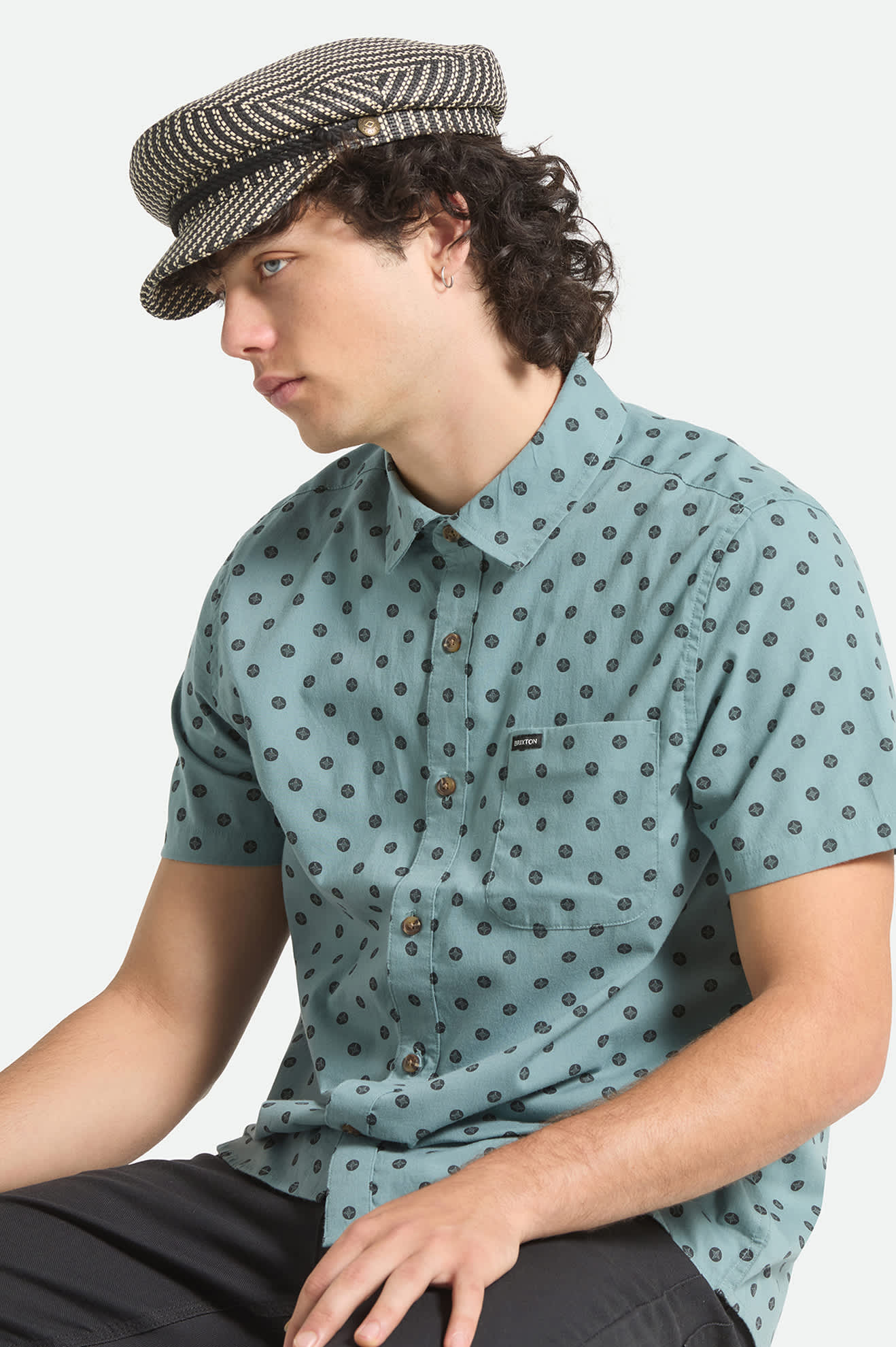 brixton-fiddler-fisherman-cap-stroh-schwarz image 3