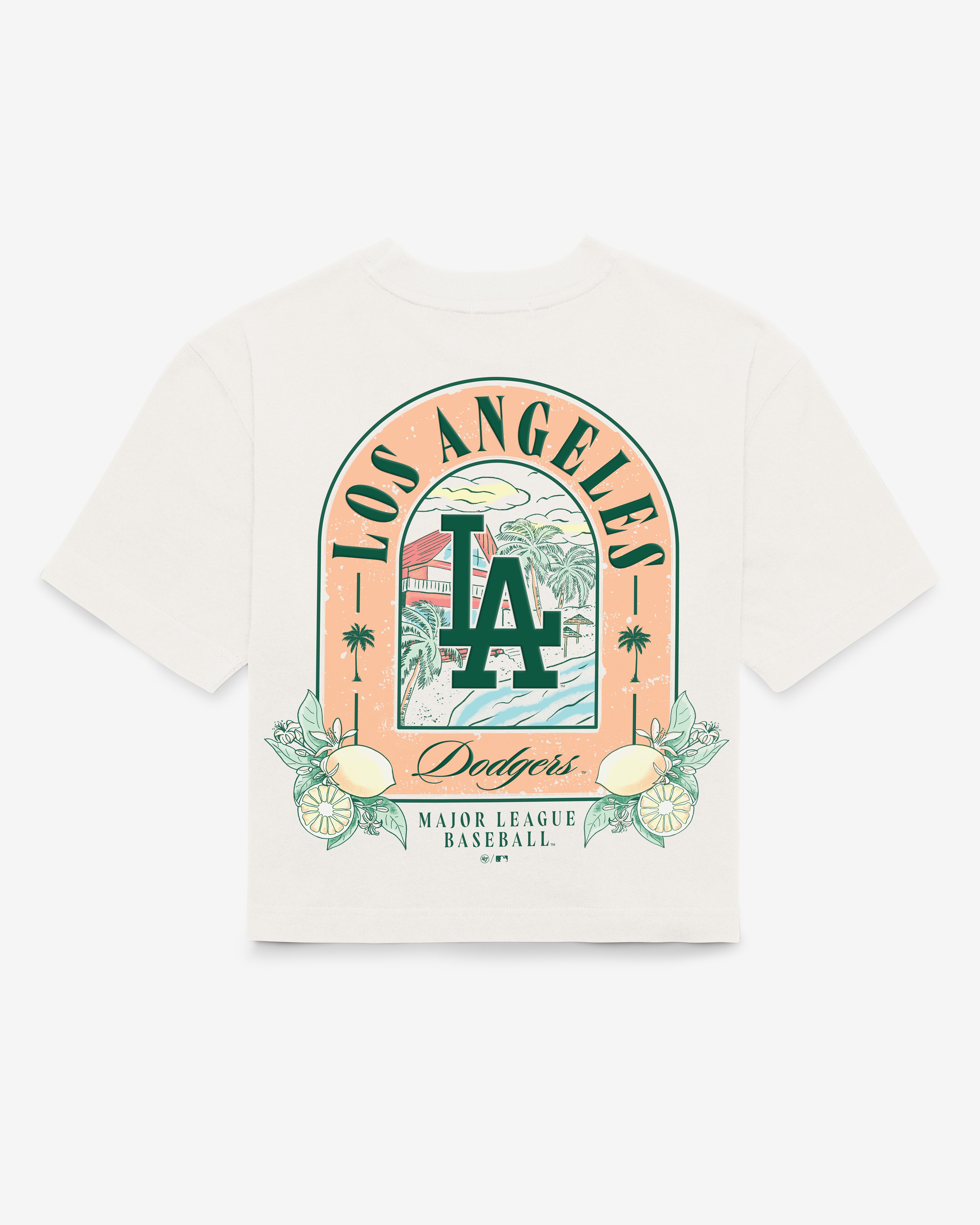 47-reed-city-la-dodgers-damen-t-shirt-sandstone-crop image 3