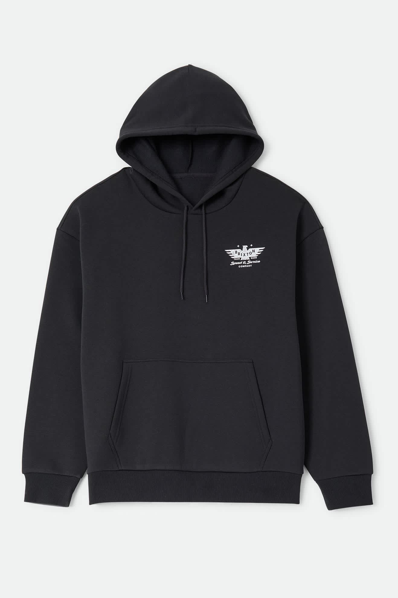brixton-ewing-hood-black-hoodie-baumwolle-290g image 1