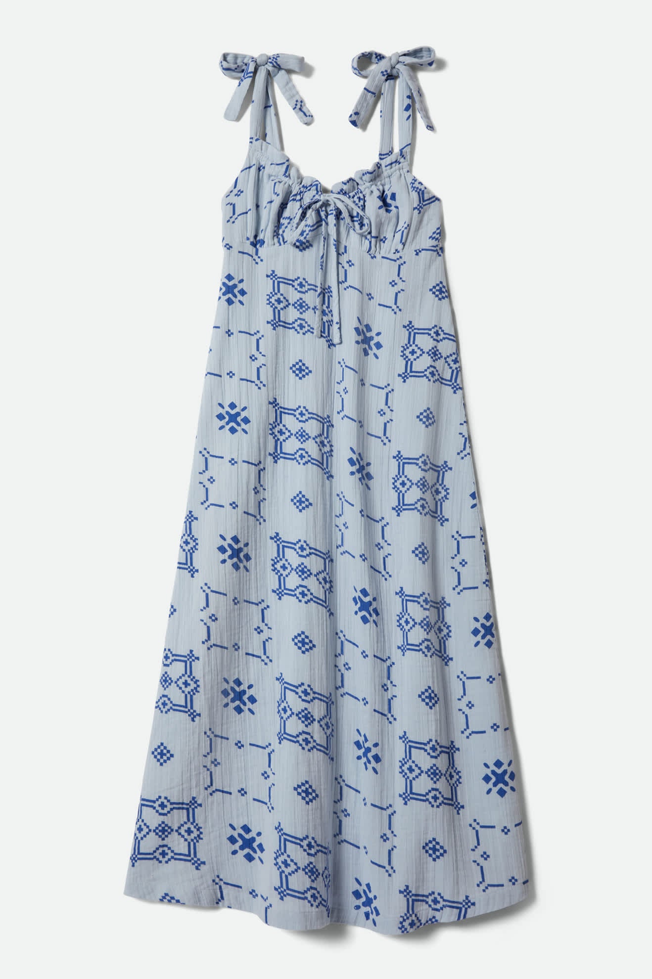 brixton-the-tie-dress-aura-blue-tile-print-baumwollkleid image 2