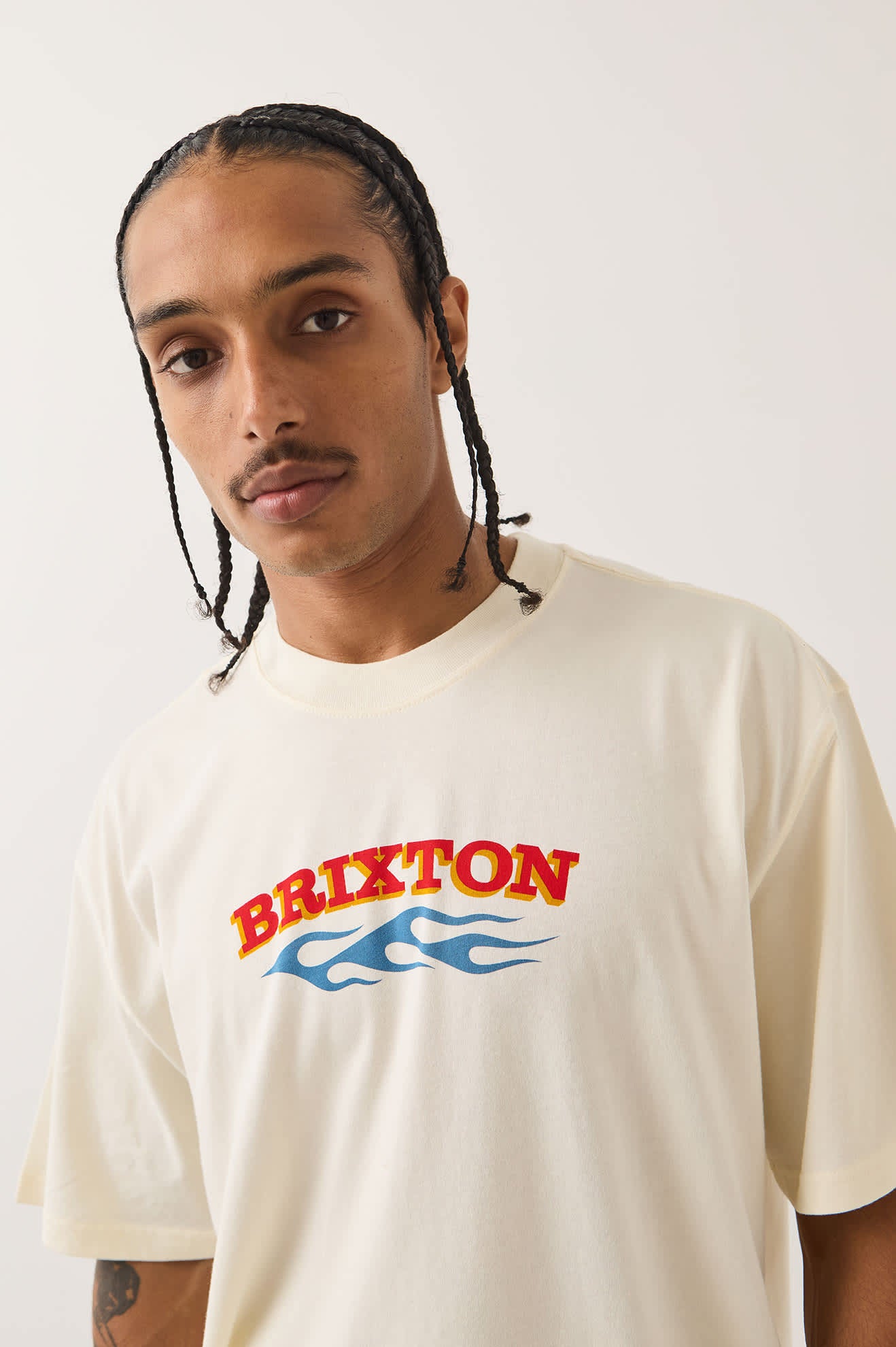 brixton-clifton-boxed-crop-t-shirt-cream-cropped-baumwolle image 3