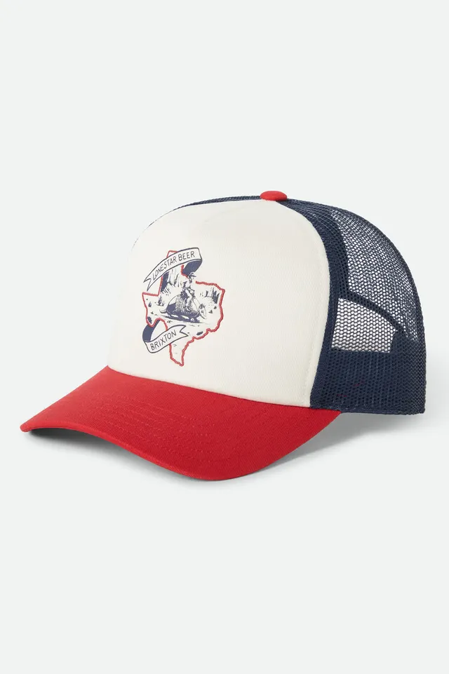 brixton-lone-star-trucker-cap-snapback-rot-wei-blau-mesh image 1