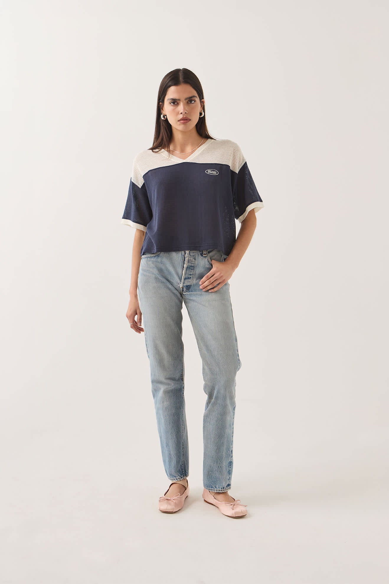 brixton-varsity-mesh-t-shirt-off-white-washed-navy-mesh image 3