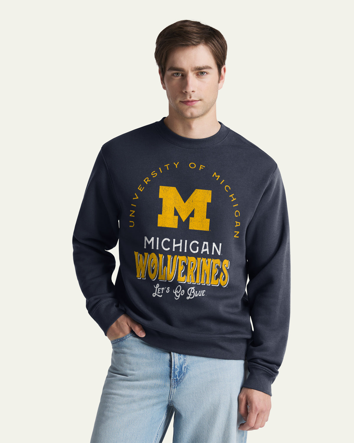 47-brand-everyday-juggletoss-crew-michigan-sweatshirt-navy image 1