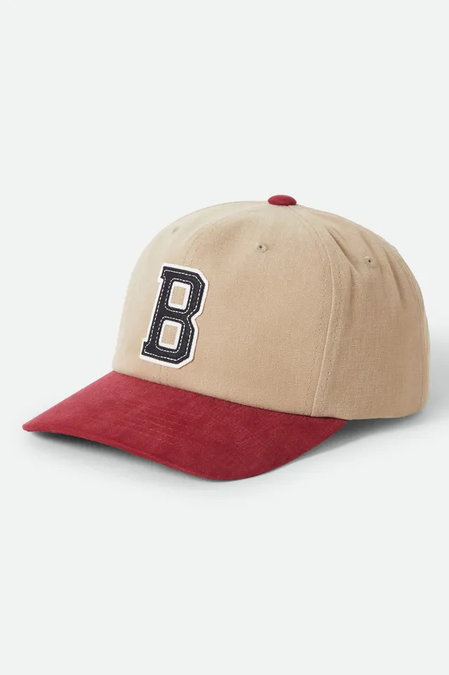 brixton-big-b-adjustable-baseball-cap-sand-burgundy image 1