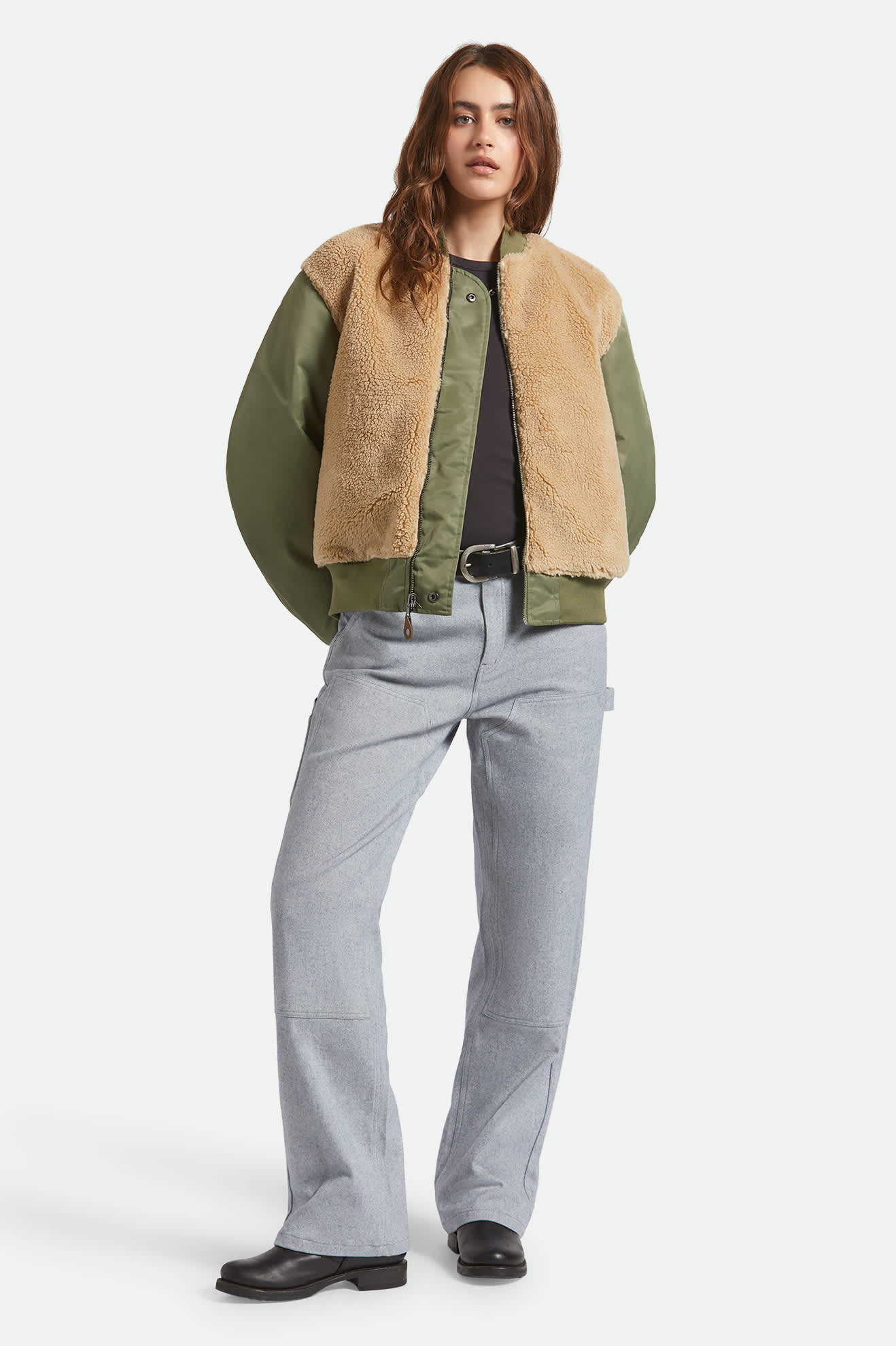 brixton-sherpa-surplus-bomberjacke-olive-surplus-damen image 6