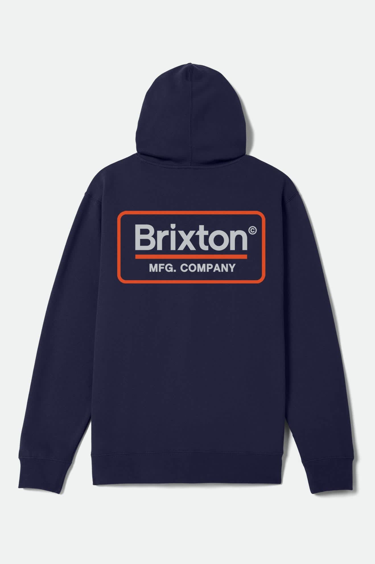 brixton-palmer-hoodie-classic-navy-light-grey-orange image 1