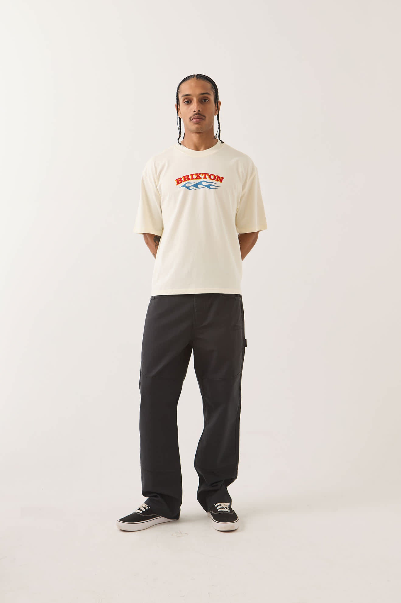 brixton-clifton-boxed-crop-t-shirt-cream-cropped-baumwolle image 2