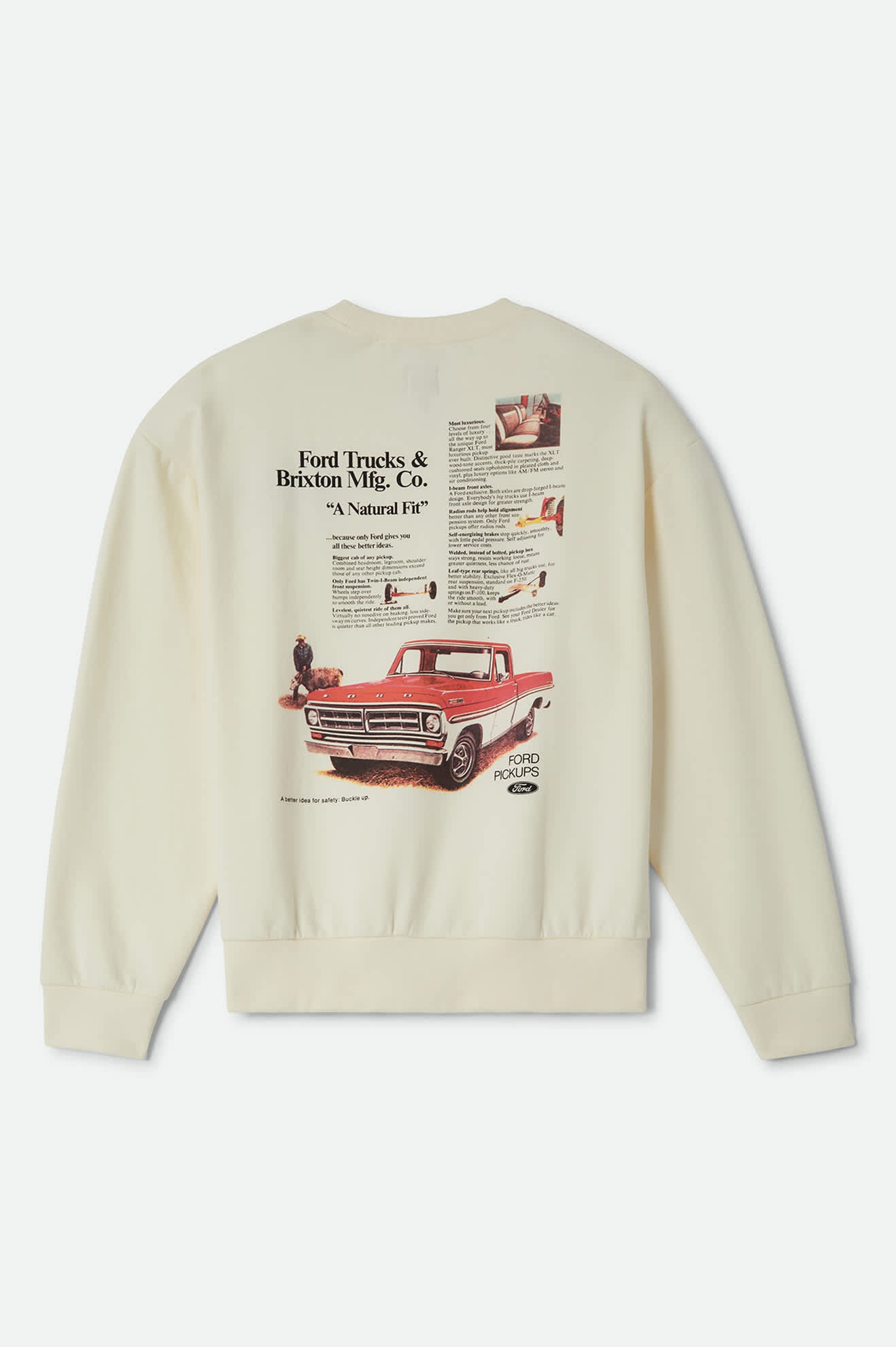 brixton-ford-71-pickup-crew-sweatshirt-wimbledon-white image 7