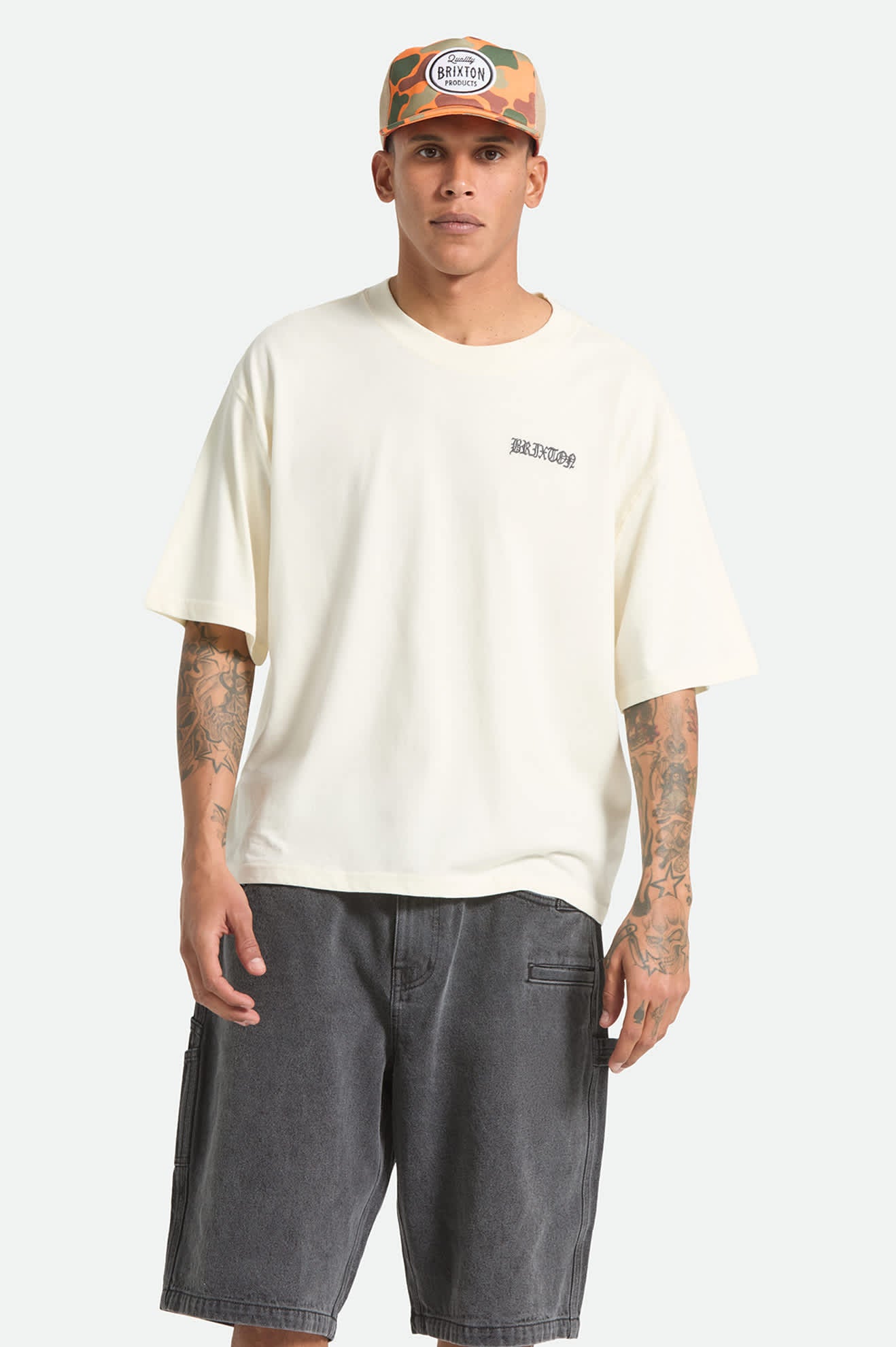 brixton-serrano-boxed-crop-t-shirt-cream-baumwolle image 2