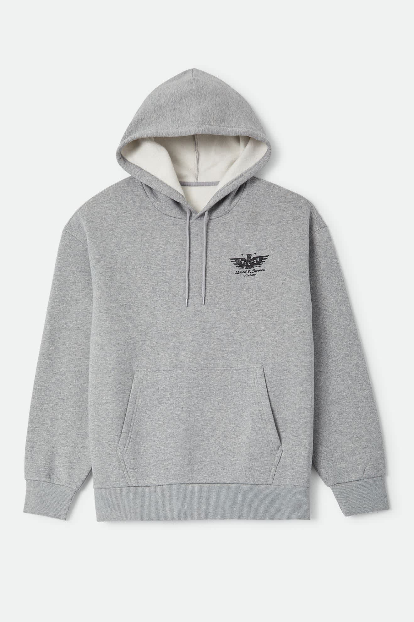 brixton-ewing-hood-hoodie-heather-grey-baumwollfleece image 1