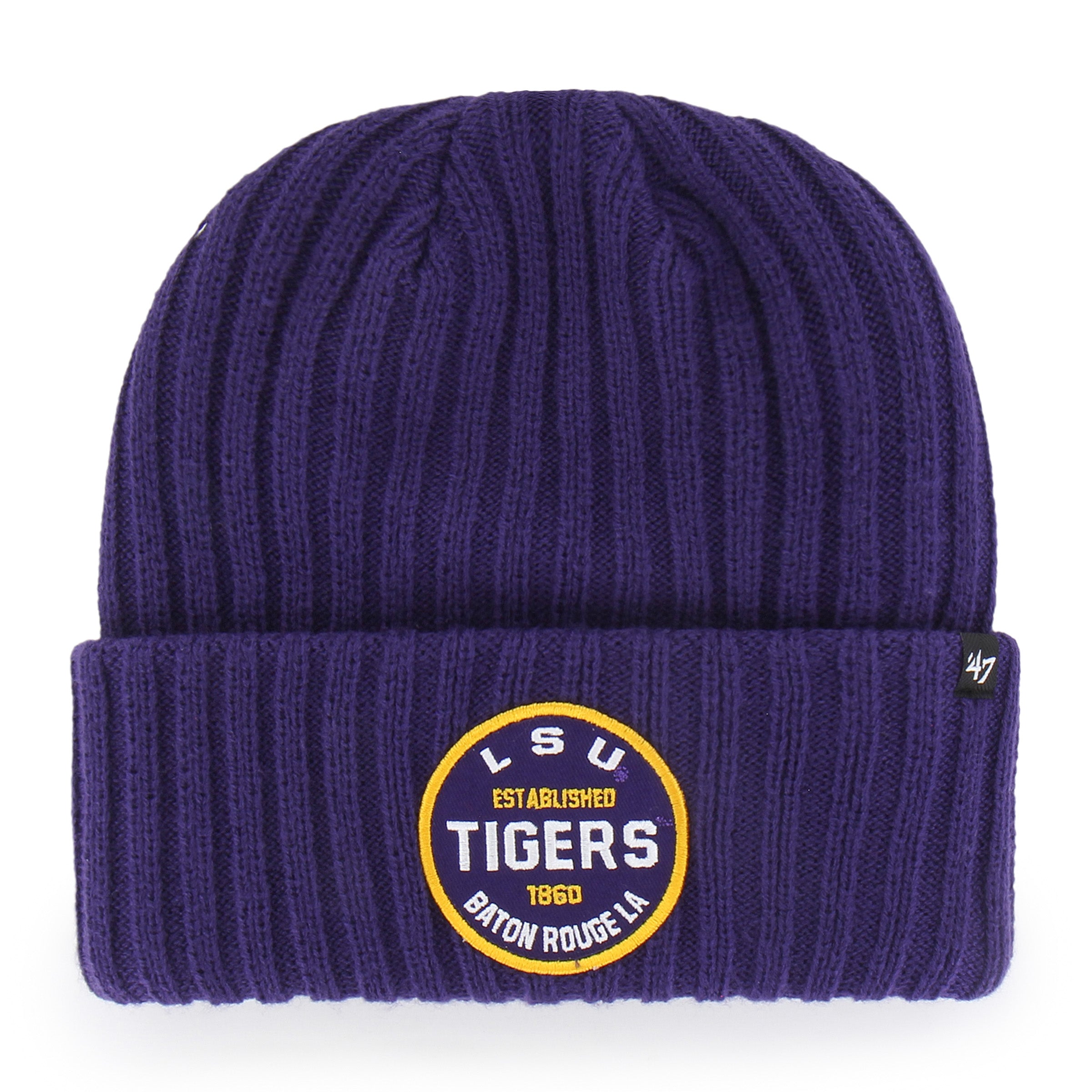 47-cuff-knit-lsu-tigers-snowdrift-beanie-lila-osf image 1