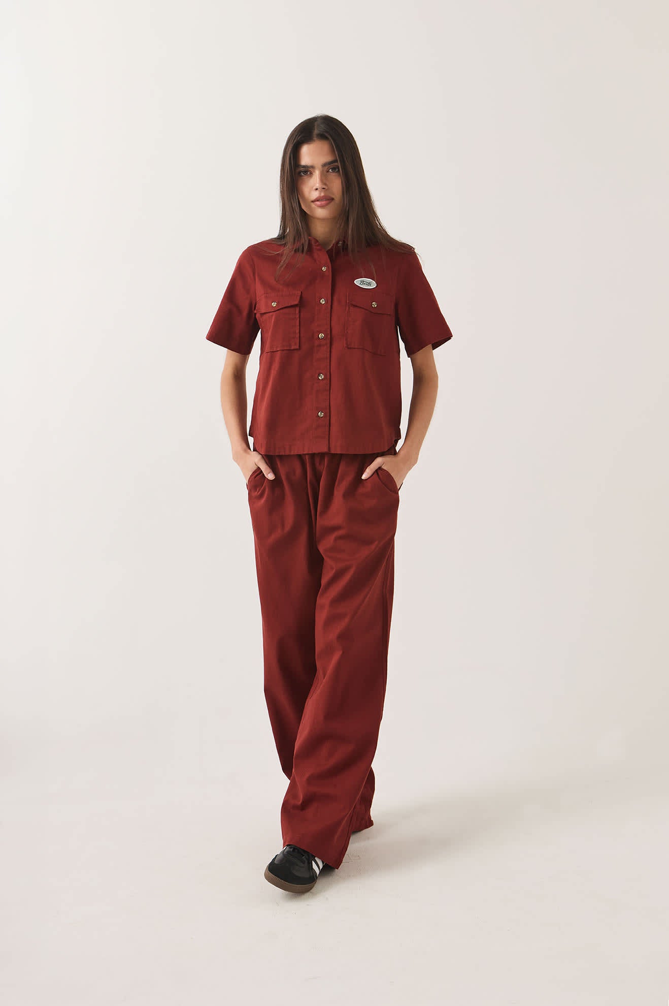 brixton-mechanics-damenhemd-dark-brick-twill image 1