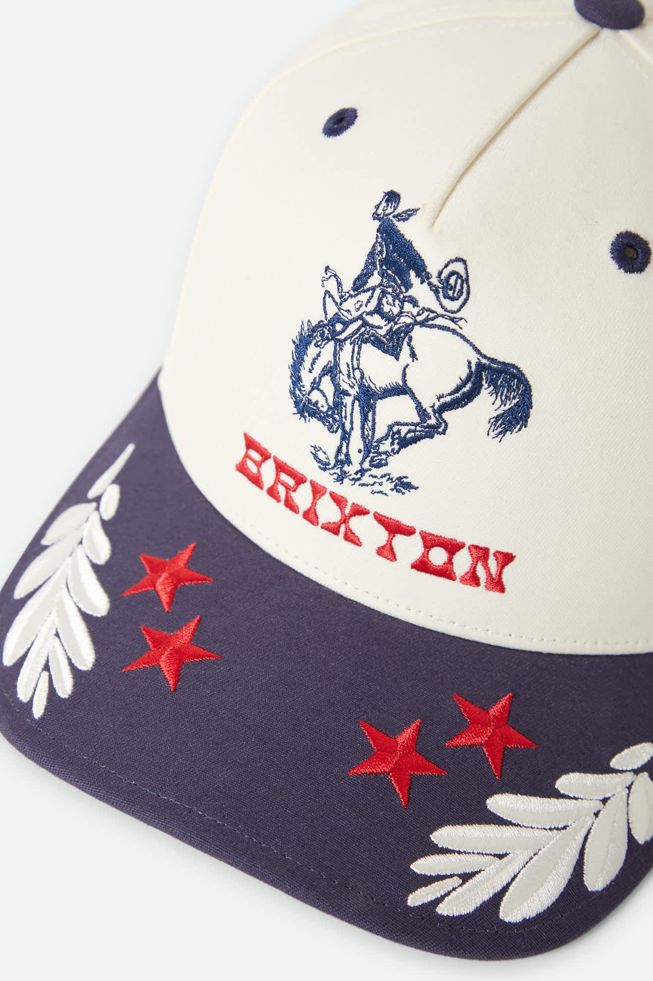 brixton-rodeo-netplus-snapback-cap-off-white-navy image 5