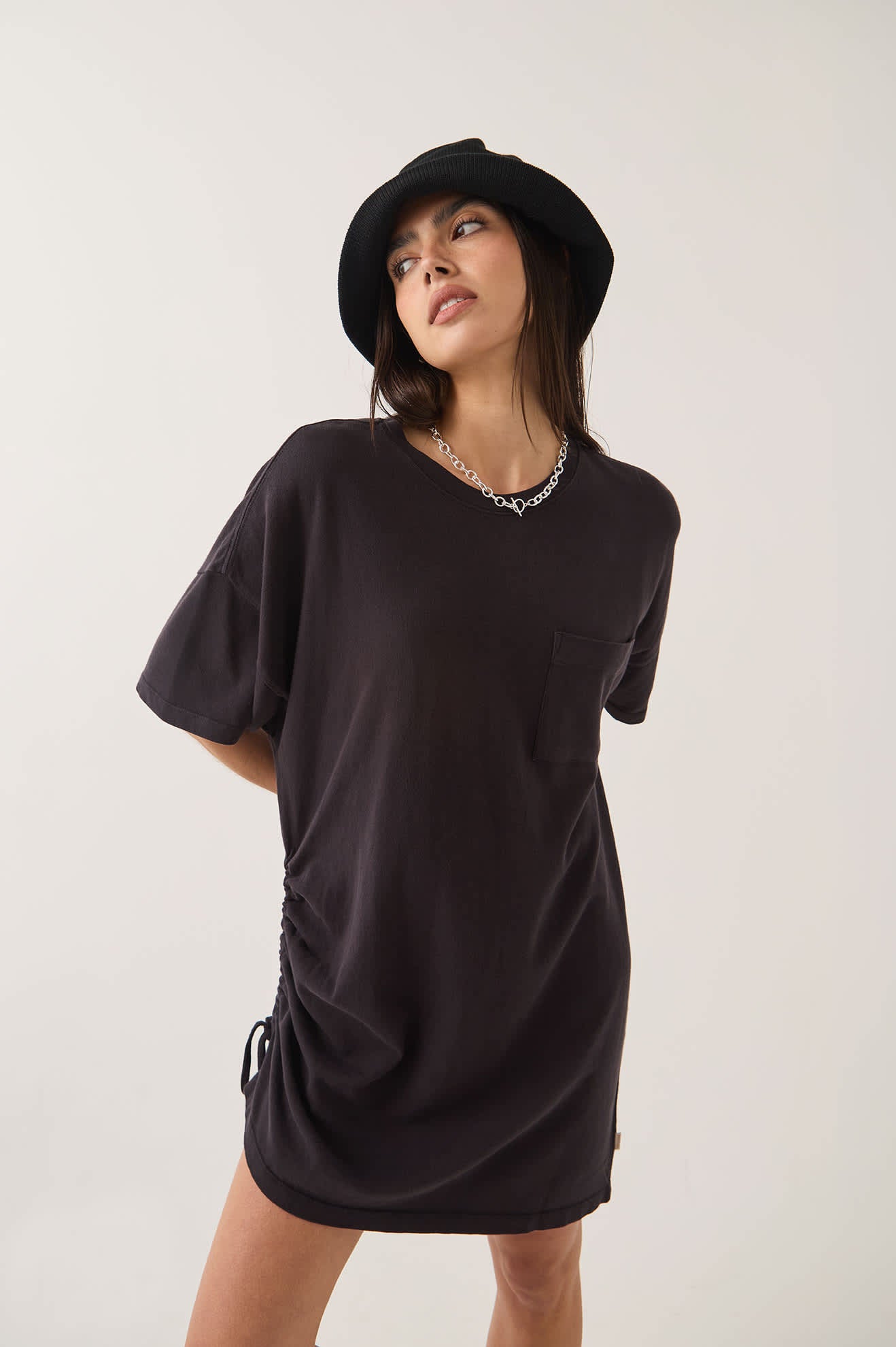 brixton-carefree-t-shirt-kleid-schwarz-bio image 6
