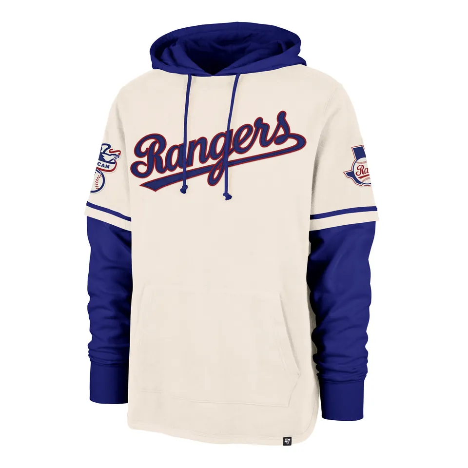 47-brand-shortstop-texas-rangers-trifecta-hoodie-cream image 1