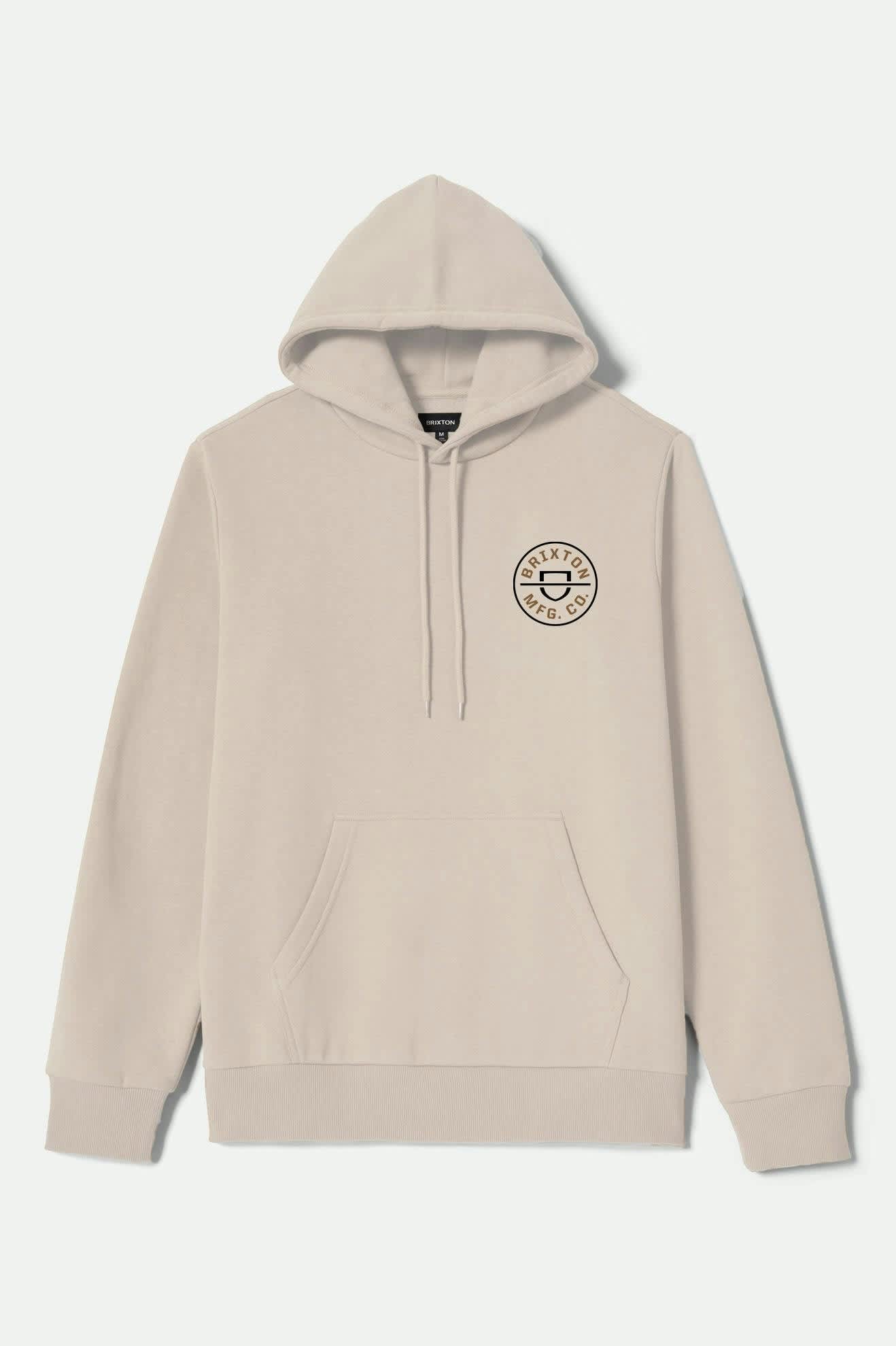 brixton-crest-hoodie-cream-jet-black-kapuzenpulli image 1