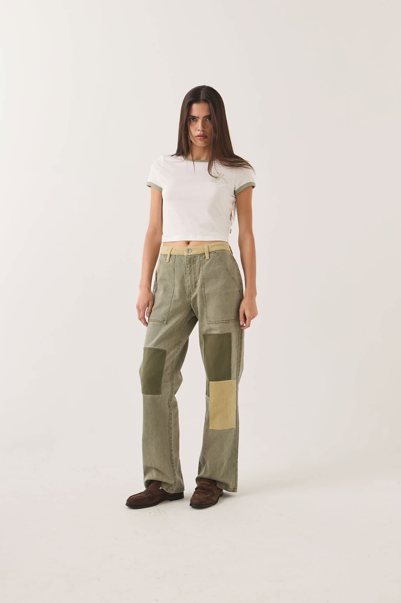 brixton-essex-patchwork-painter-pant-vintage-olive-damen image 1