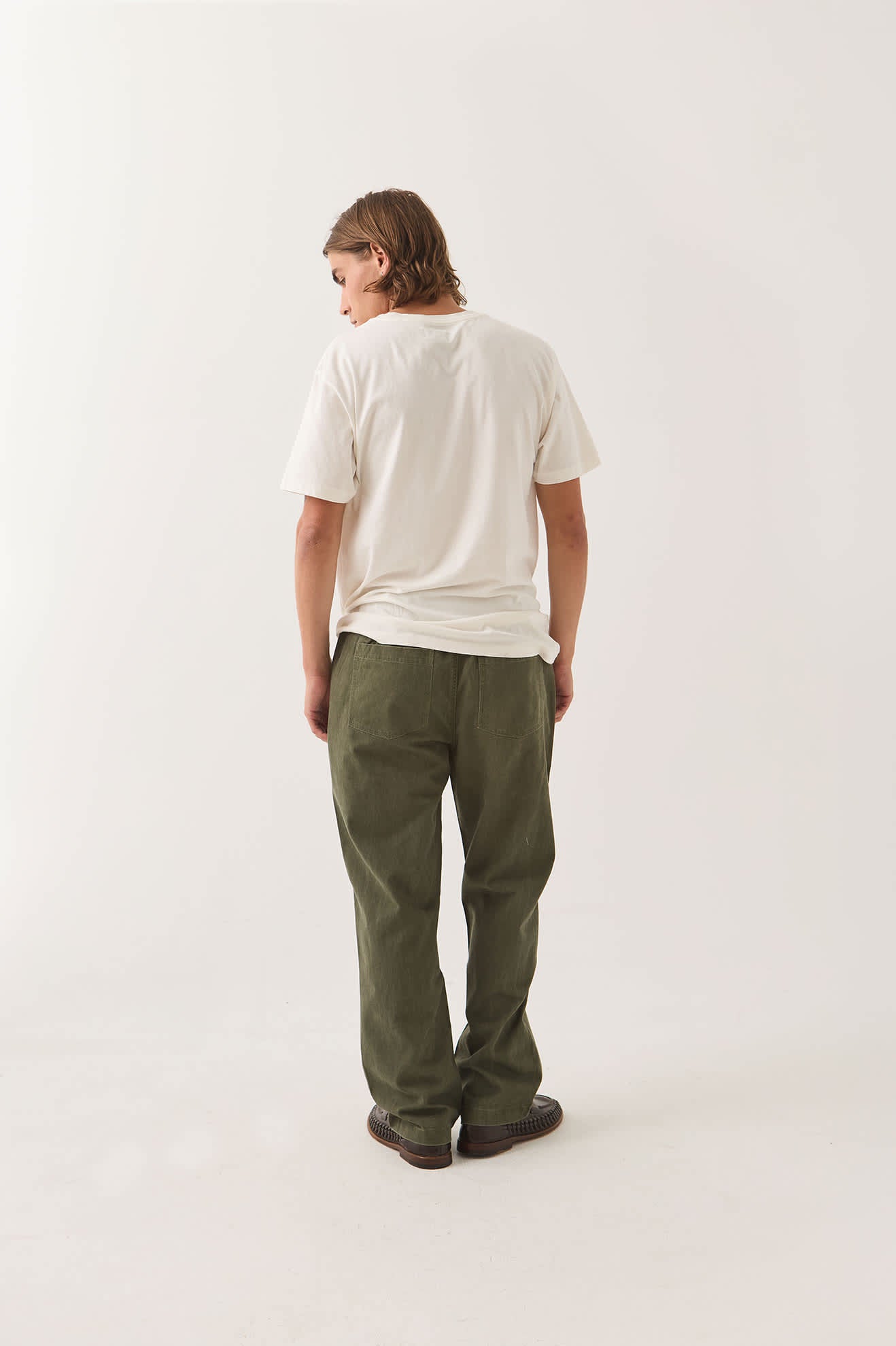 brixton-everyday-e-waist-pant-hose-dark-olive-twill image 3