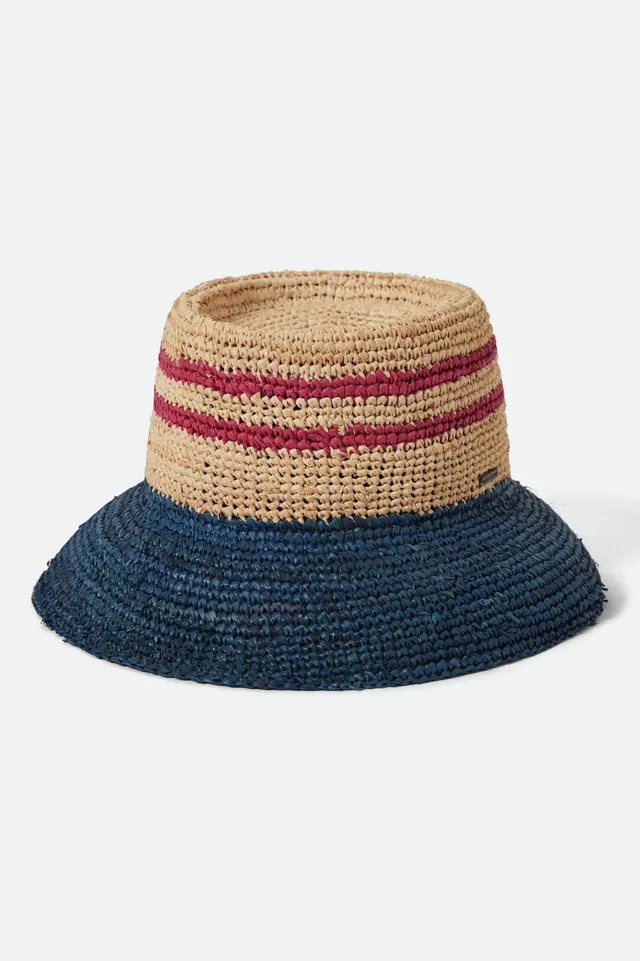 brixton-ellee-bucket-hat-strohhut-natural-gestreift image 1