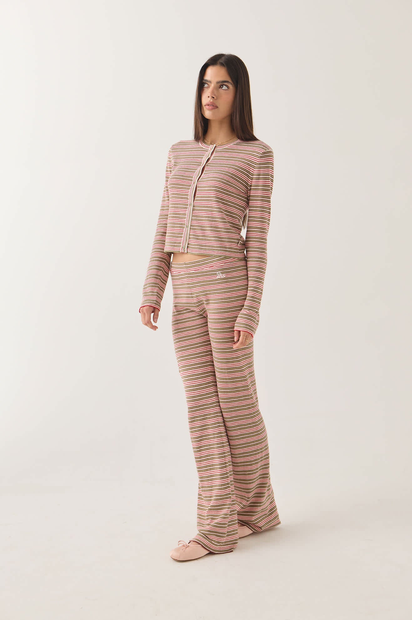 brixton-bixby-cardigan-green-multi-stripe-baumwollstrick image 7