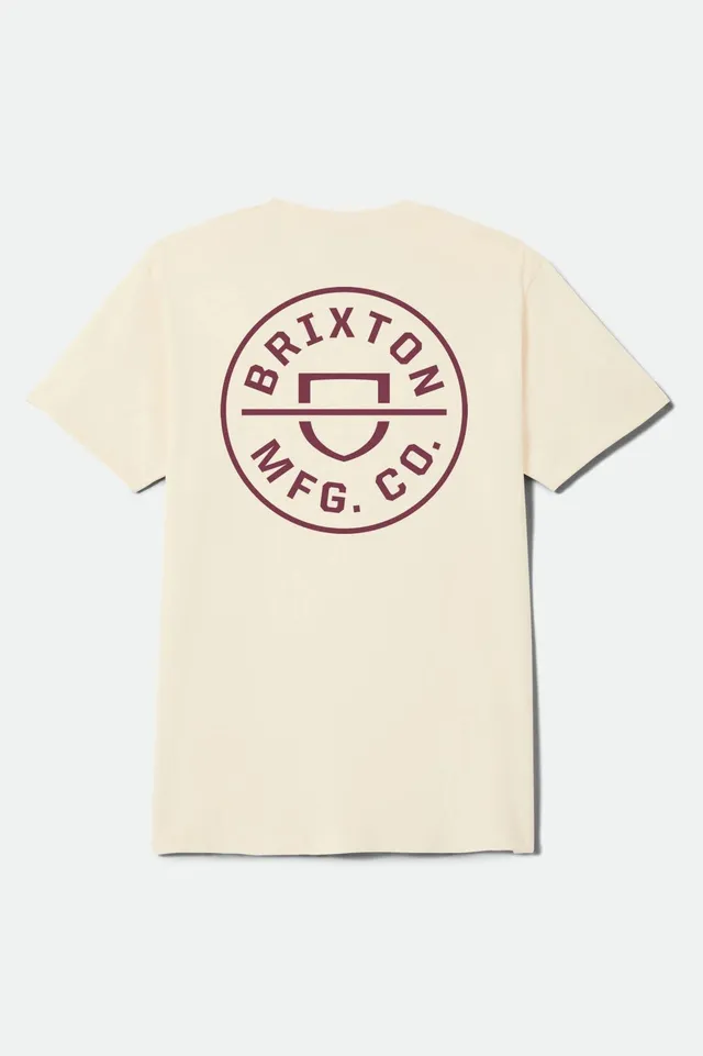 brixton-crest-t-shirt-cream-mahogany-baumwolle image 1