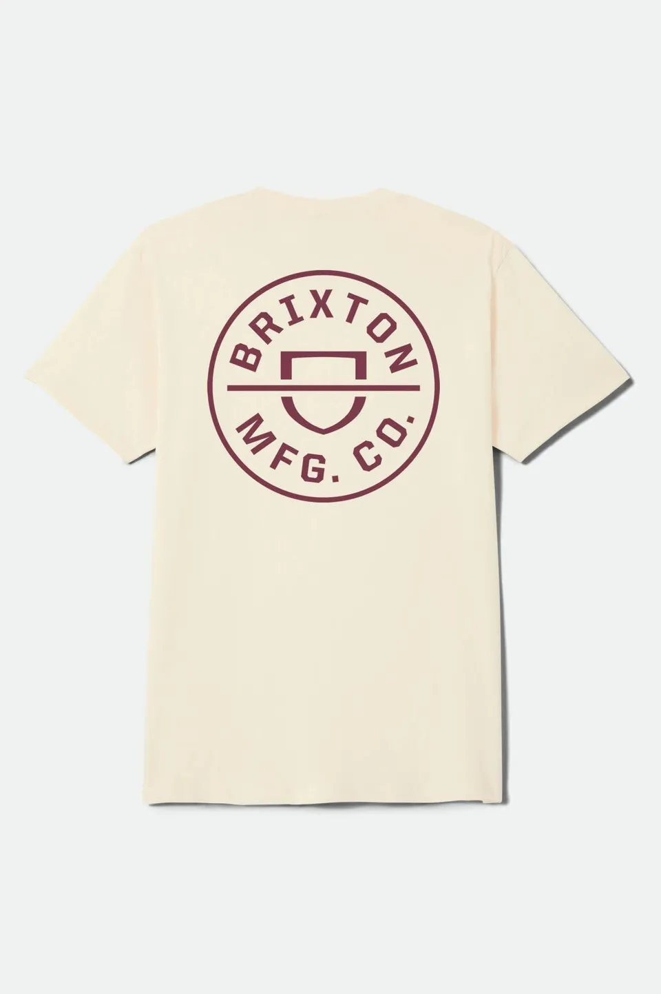 brixton-crest-t-shirt-cream-mahogany-baumwolle image 1