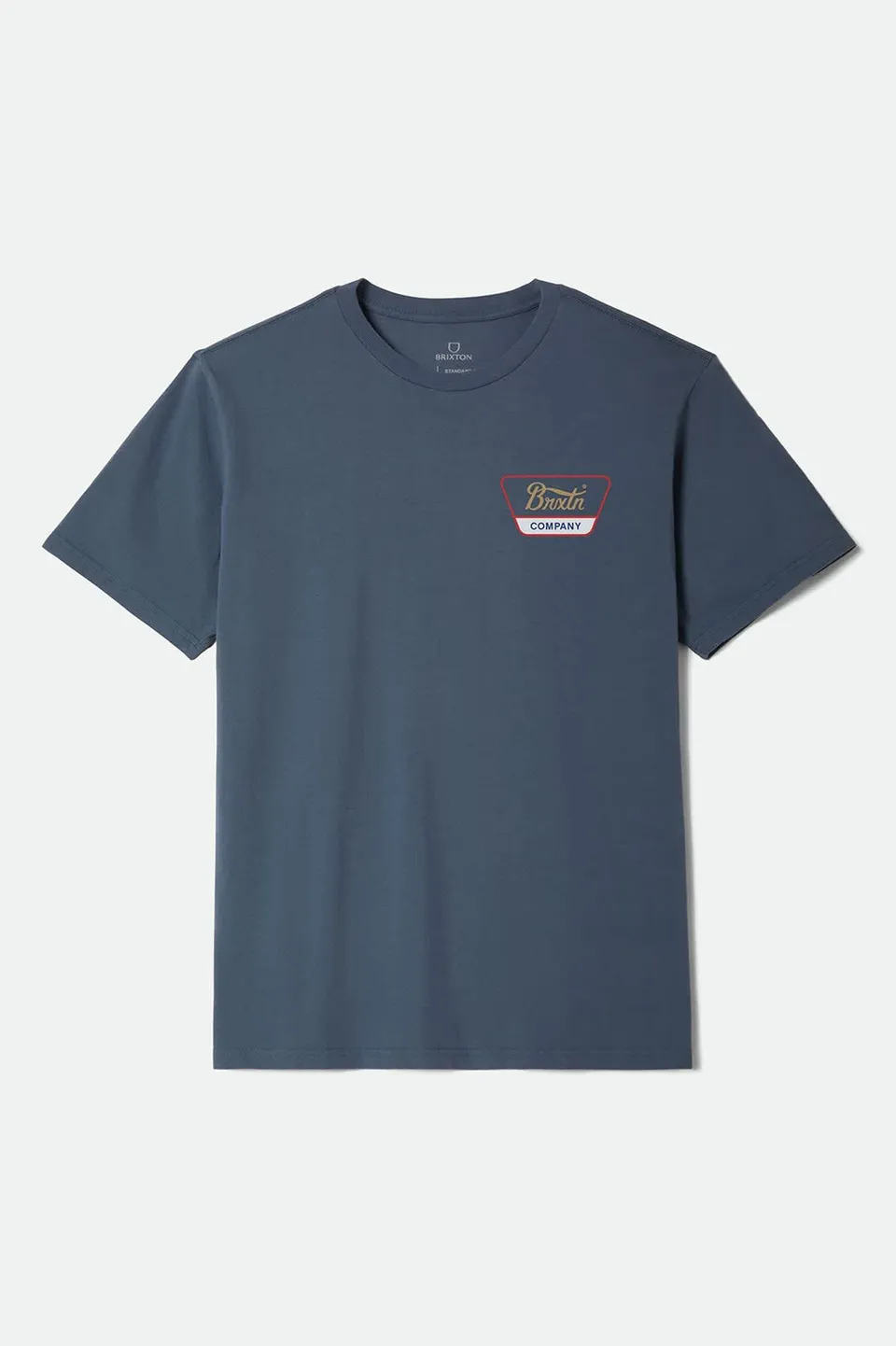 brixton-linwood-t-shirt-navy-rot-kupfer-mit-print image 1