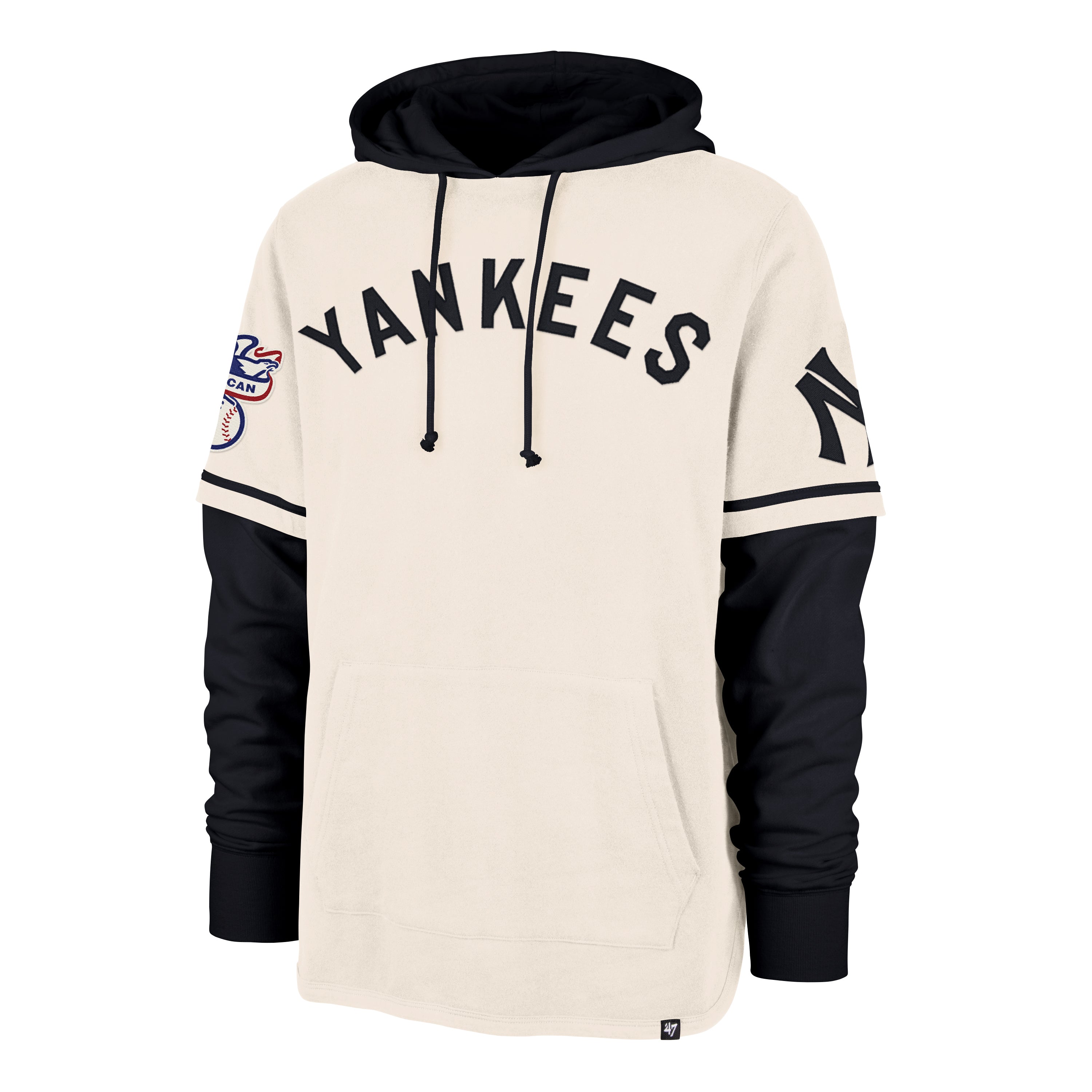 47-brand-shortstop-yankees-pullover-creme-hoodie image 1