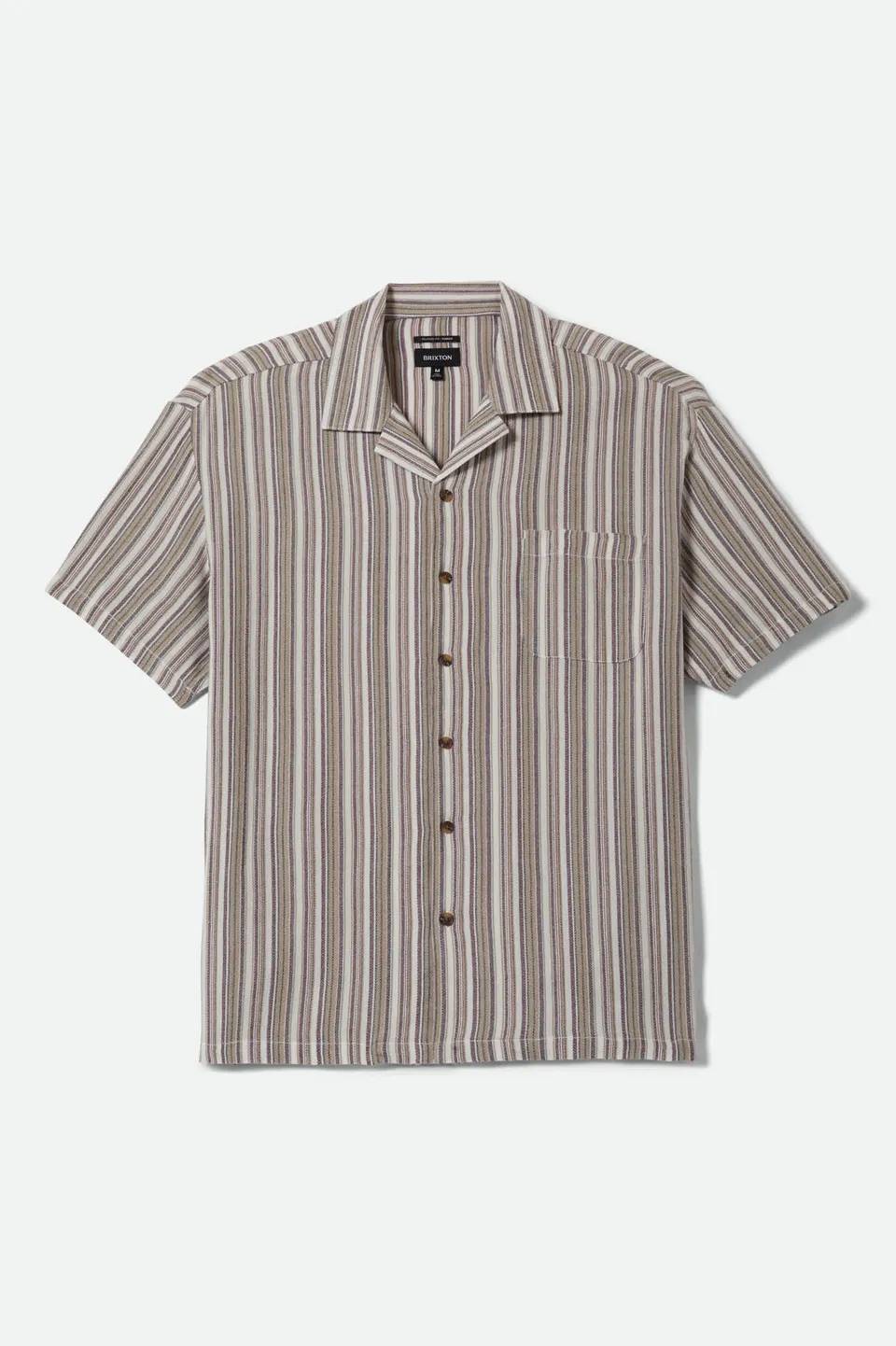 brixton-bunker-twisted-stripe-kurzarmhemd-robust-red-viskose image 1