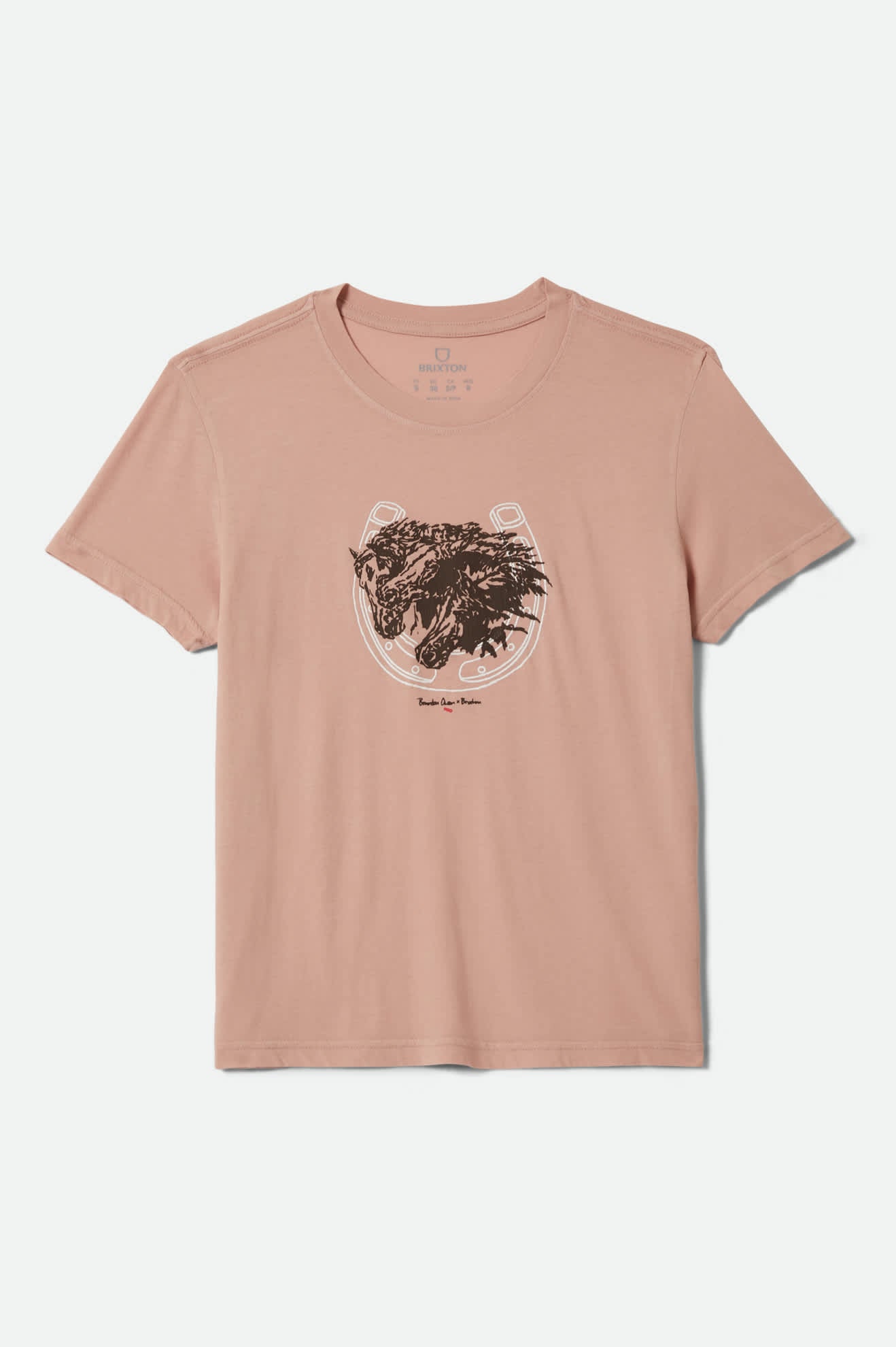 brixton-pony-club-slim-crew-t-shirt-silver-pink-print image 2