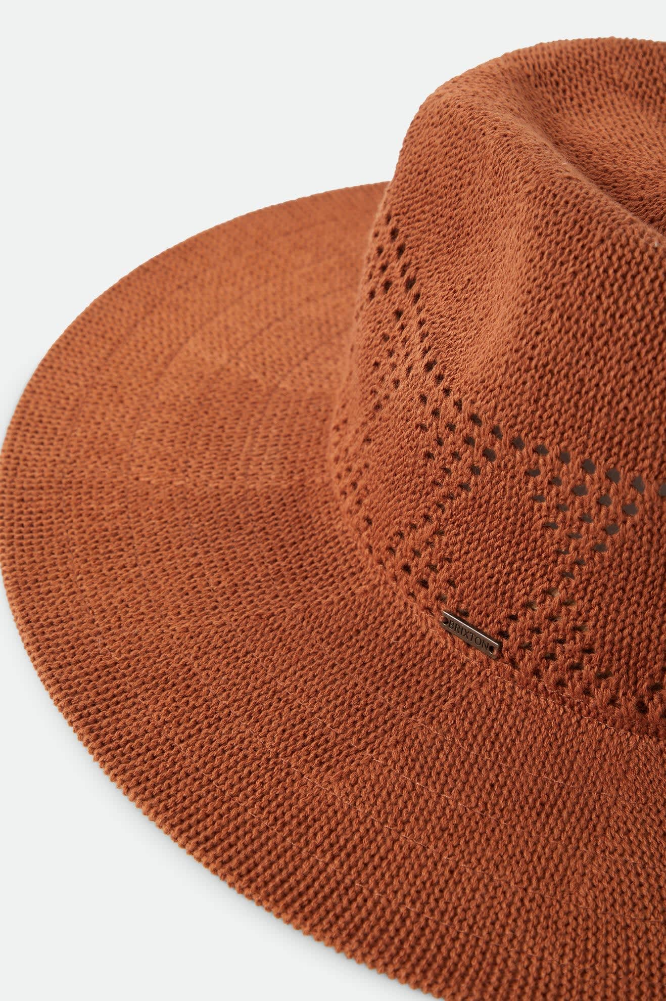 brixton-sophia-knit-packable-fedora-caramel-verstellbar-strickhut image 6