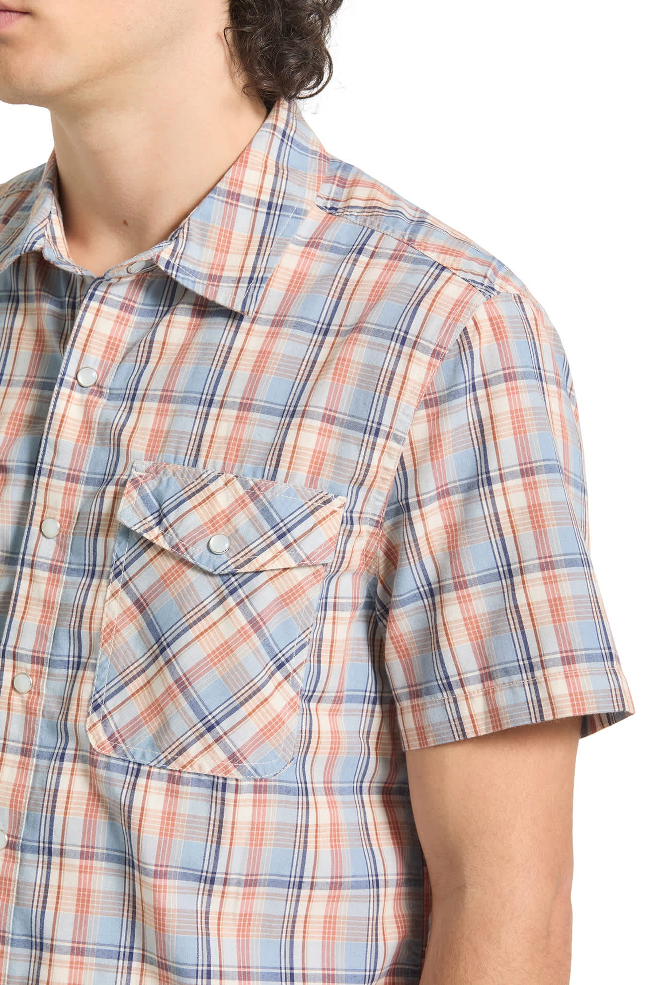 brixton-breezy-wayne-kurzarm-hemd-blue-multi-plaid-karo image 5