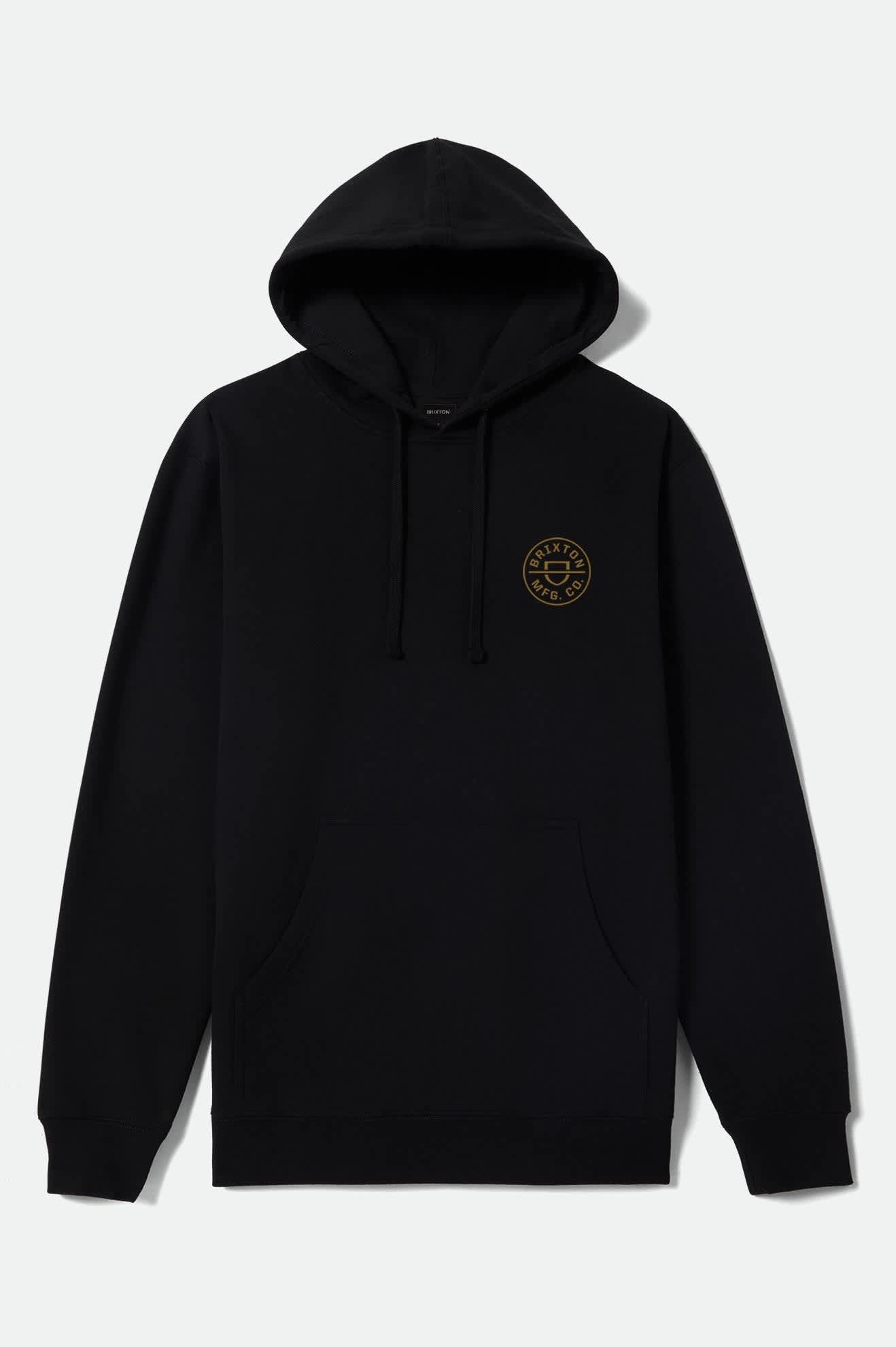 brixton-crest-hoodie-black-bronze-kapuzenpullover-relaxed-fit image 2