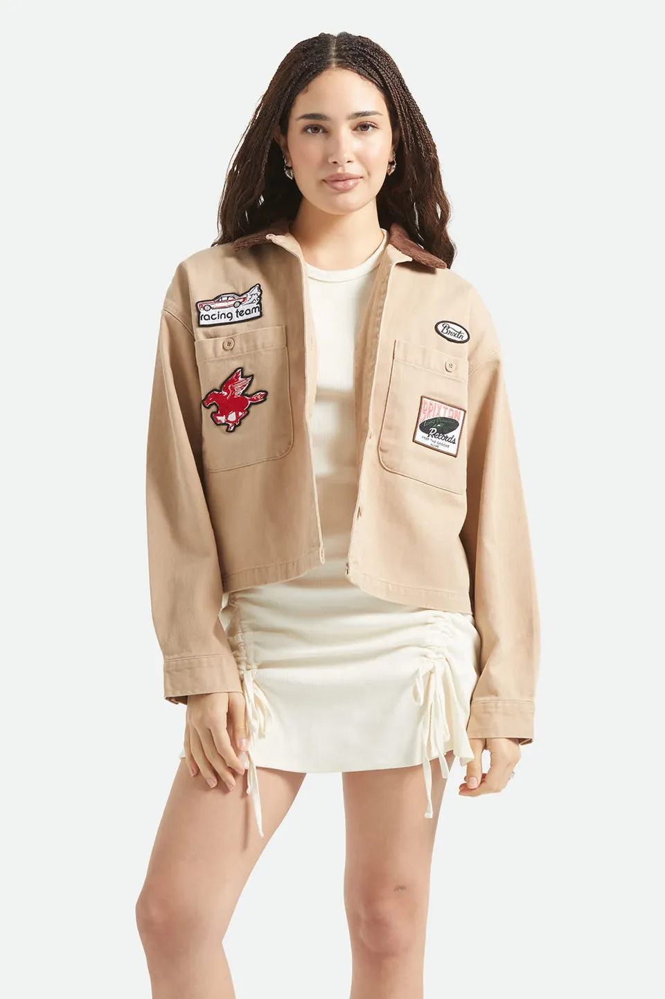 brixton-utopia-patchwork-overshirt-hemdjacke-washed-timeless-taupe image 1