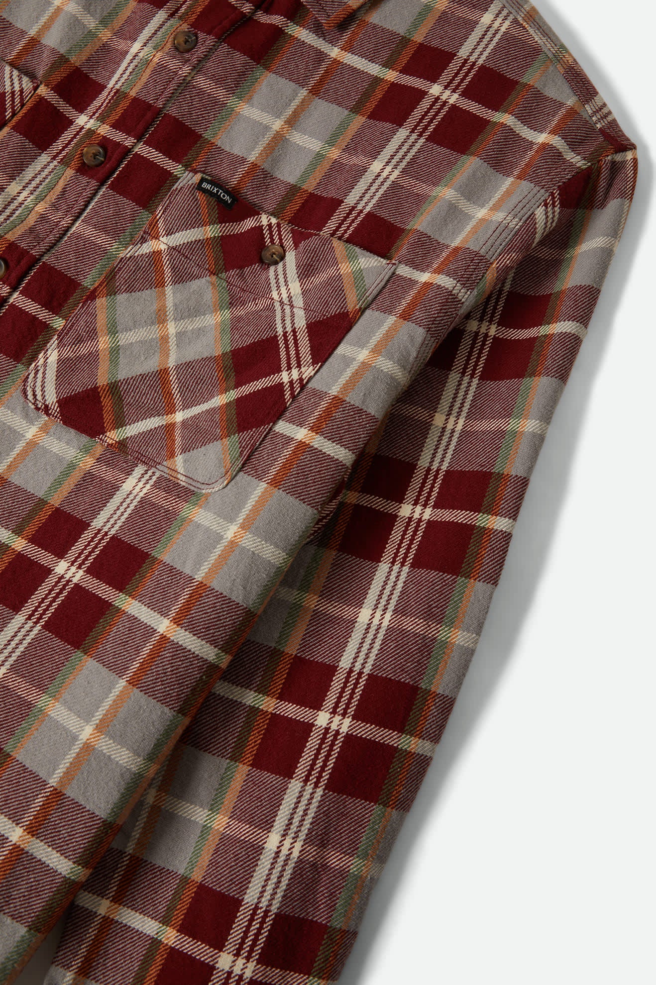brixton-vintage-wash-flanellhemd-herren-rot-kariert image 5