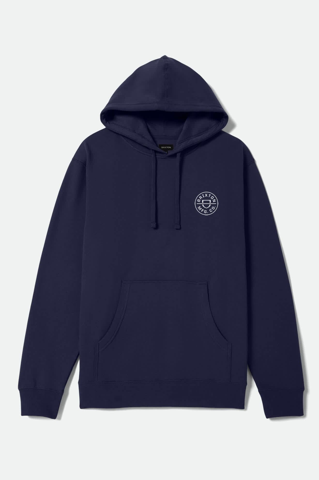 brixton-crest-hoodie-classic-navy-white-kapuzenpullover image 2