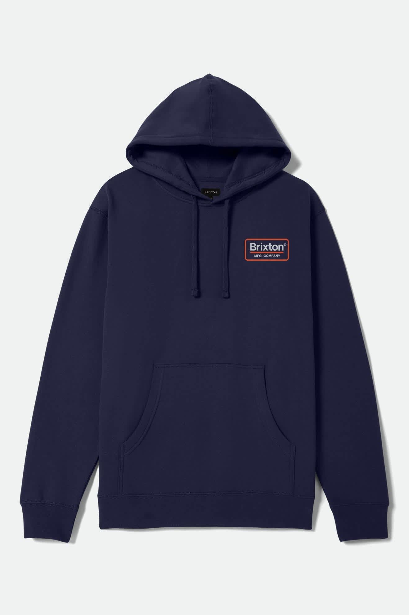brixton-palmer-hoodie-classic-navy-light-grey-orange image 2
