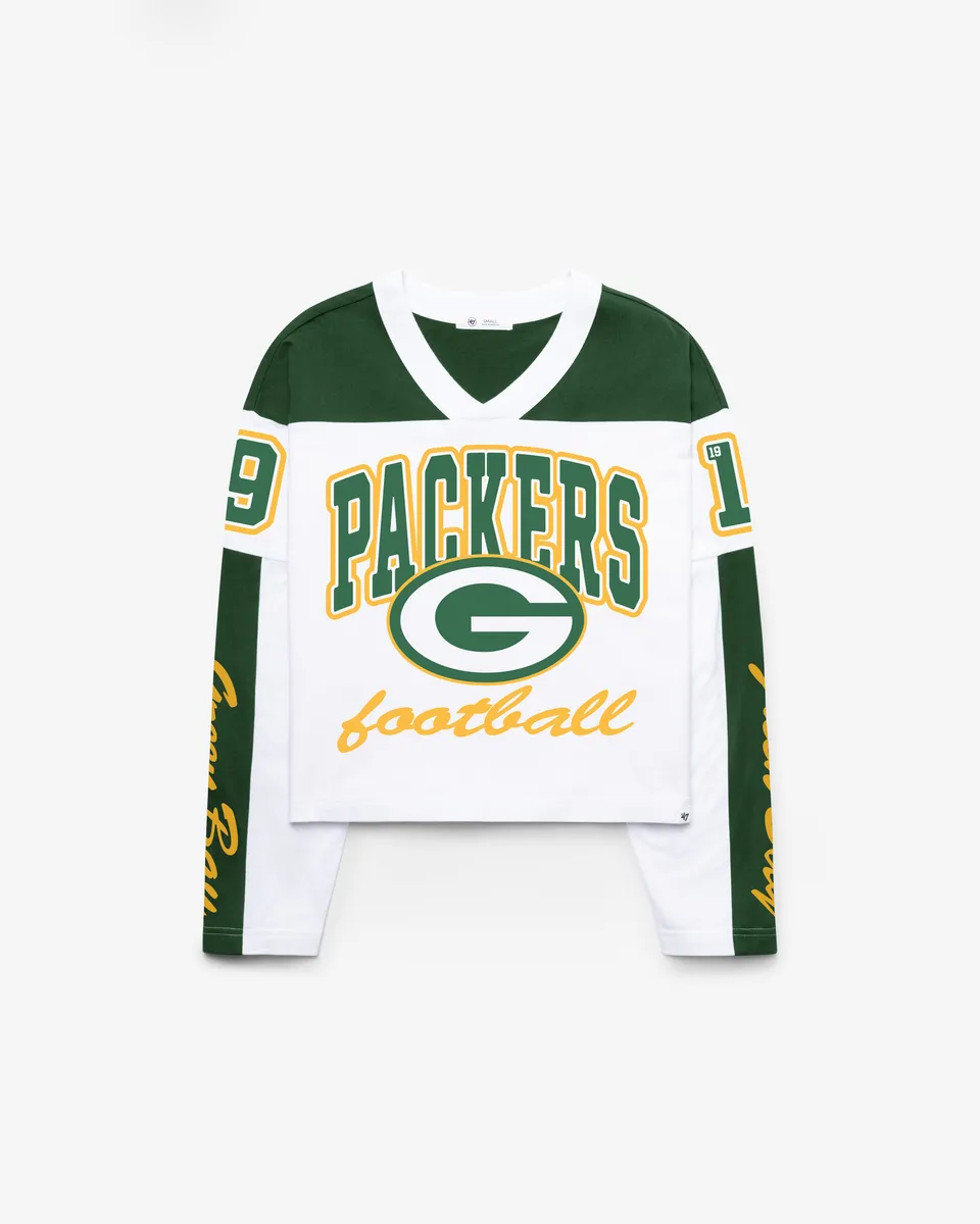 47-brand-green-bay-packers-exclamation-metro-jersey-tee-white-damen image 1