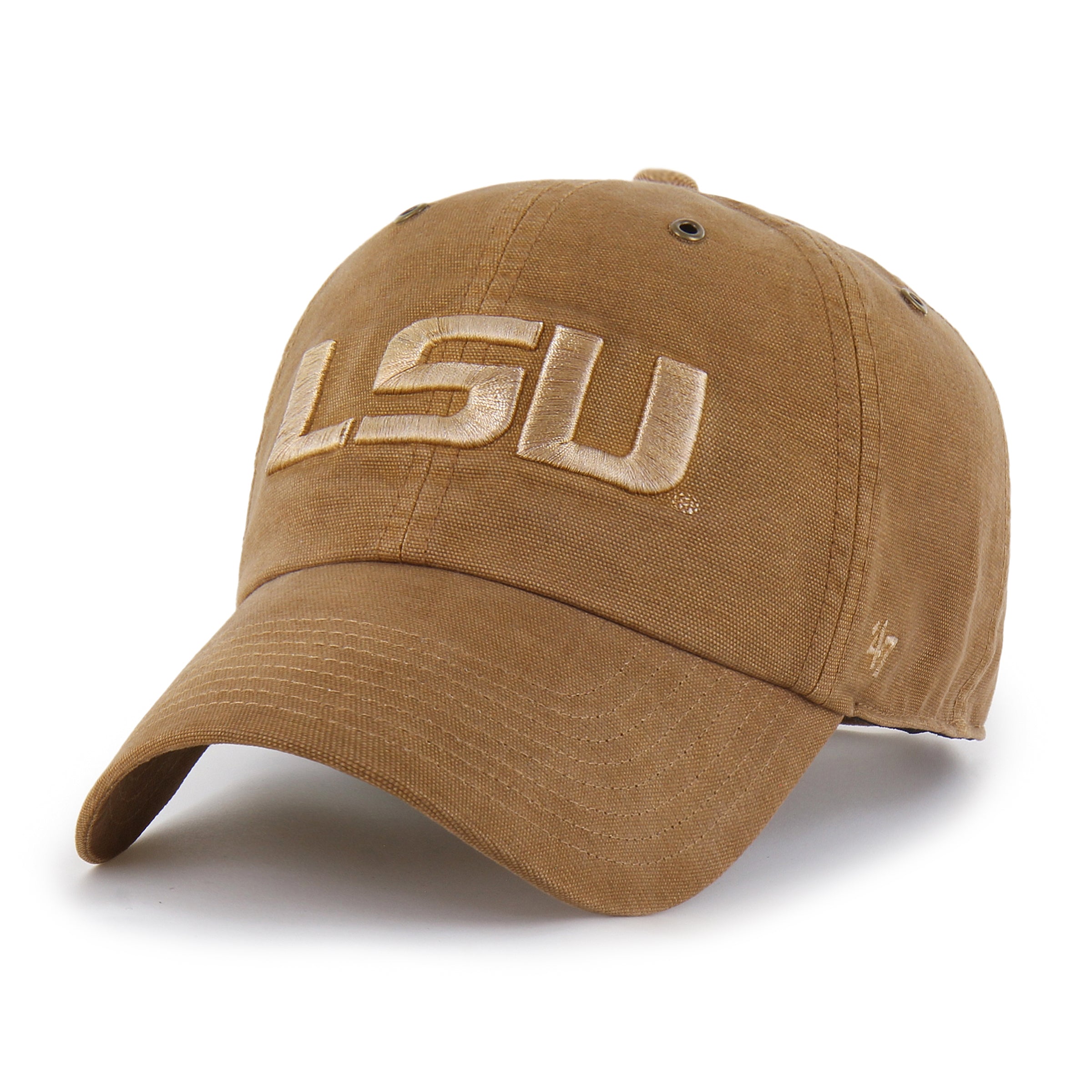 47-brand-lsu-tigers-carhartt-dyed-clean-up-cap-carhartt-brown image 4