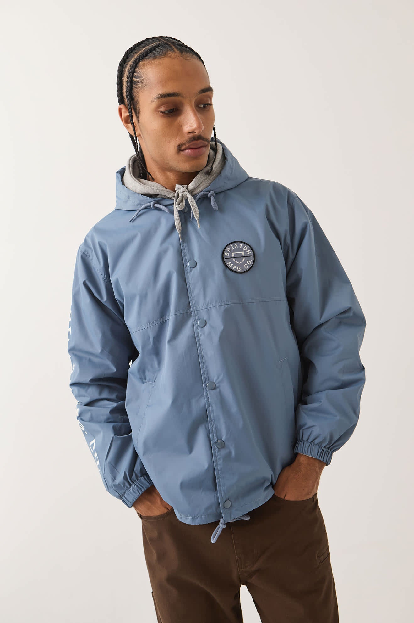 brixton-claxton-lightweight-jacke-kapuze-slate-blue image 6