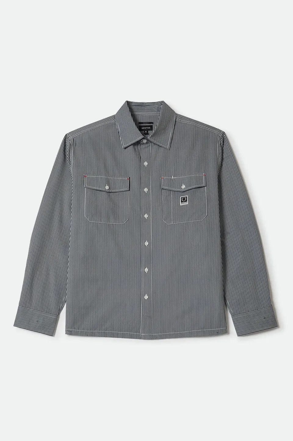 brixton-journey-lightweight-hemd-navy-white-stripe-langarm image 1