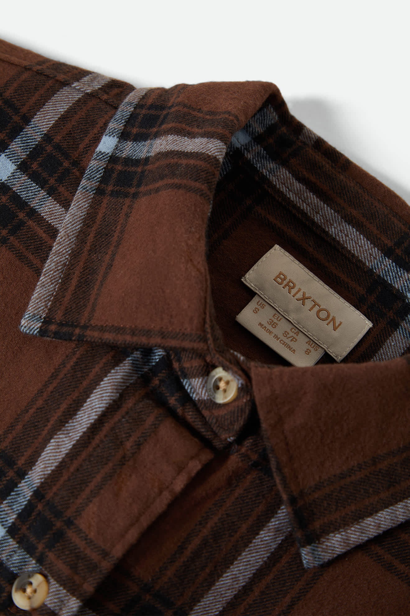 brixton-bowery-vintage-overshirt-flanellhemd-braun-blau image 5